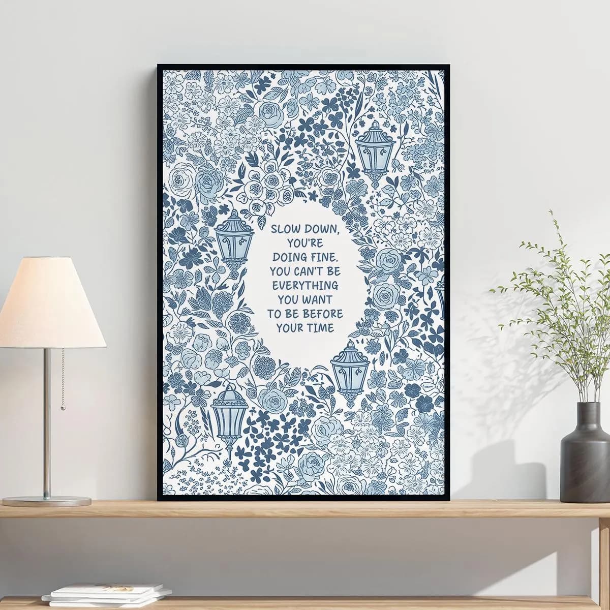 Beautiful Blue Flower Decor Perfect Reminder For Mindfulness And Self Care Poster Gifts Home Decor - image 3