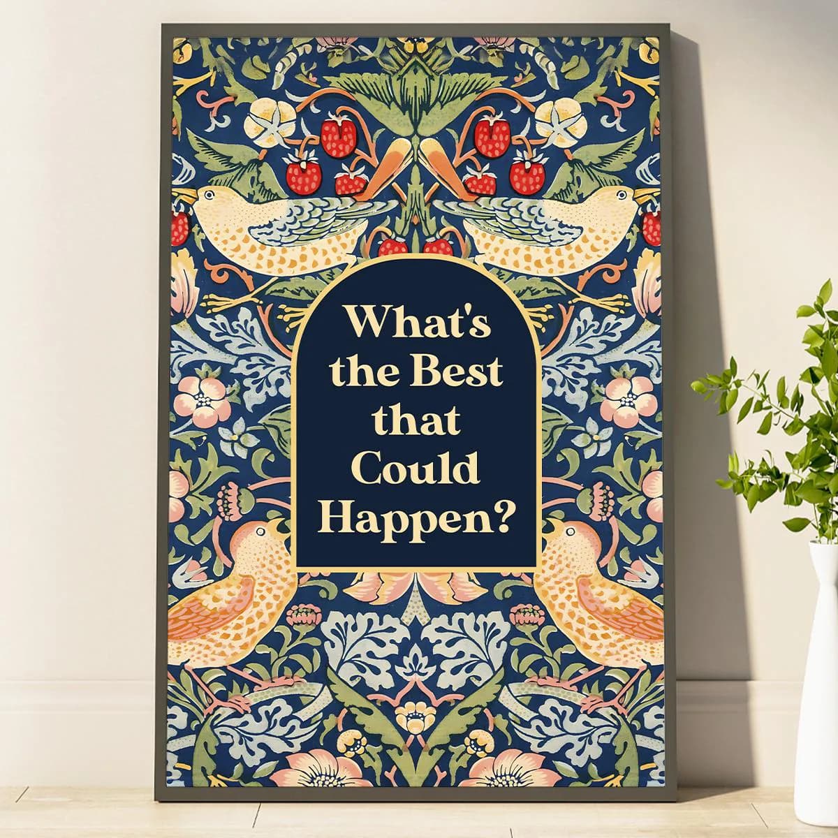 What's The Best That Could Happen Poster Gold Foil Print Uplifting Wall Art Aesthetic Room Decor For Office Or Apartment Encouraging Gift