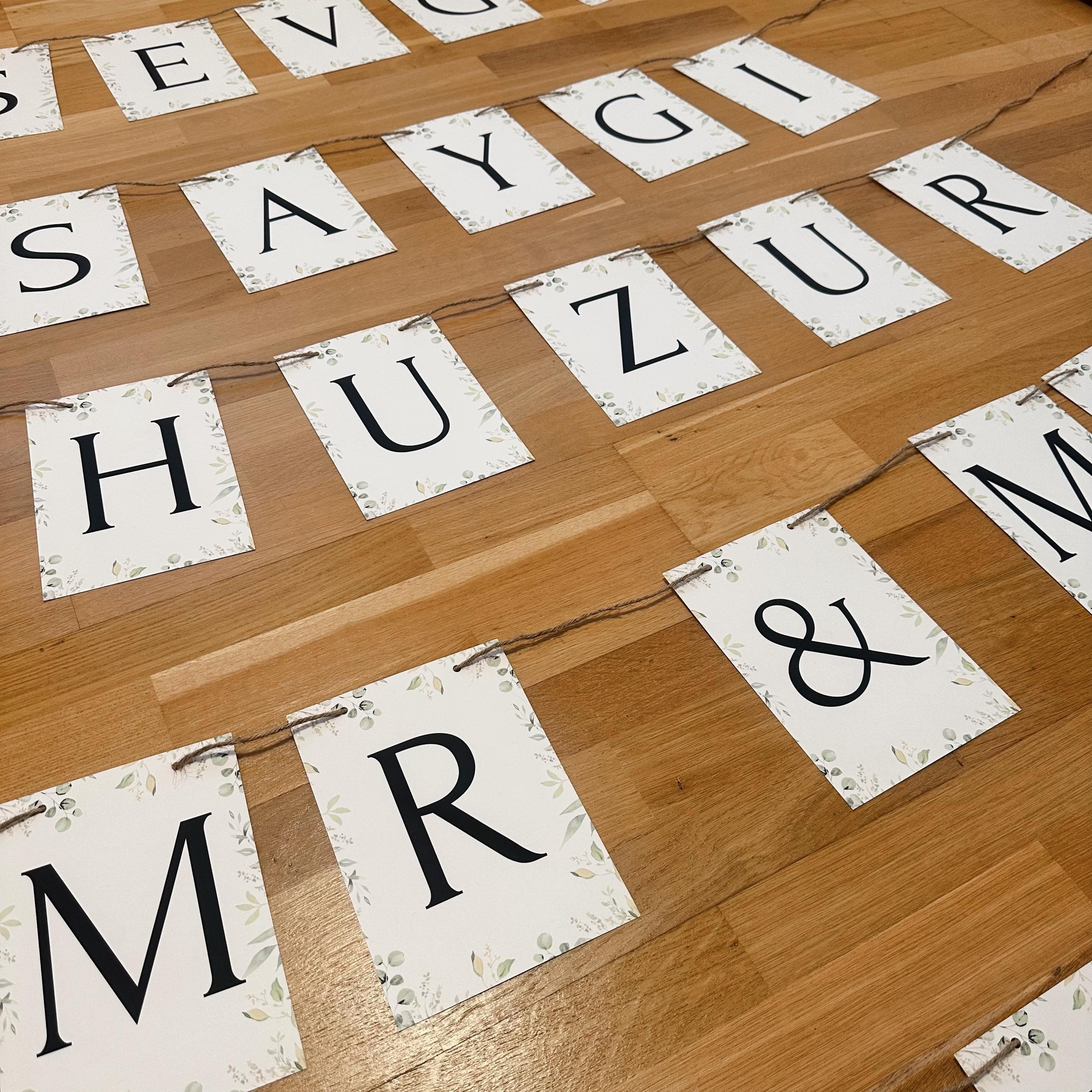 Girlande | Personalisierte Standesamtgirlande | Wimpelkette | Hochzeitsgirlande | personalisierte Geschenke | Hochzeit | Standesamt | Kordel - image 3
