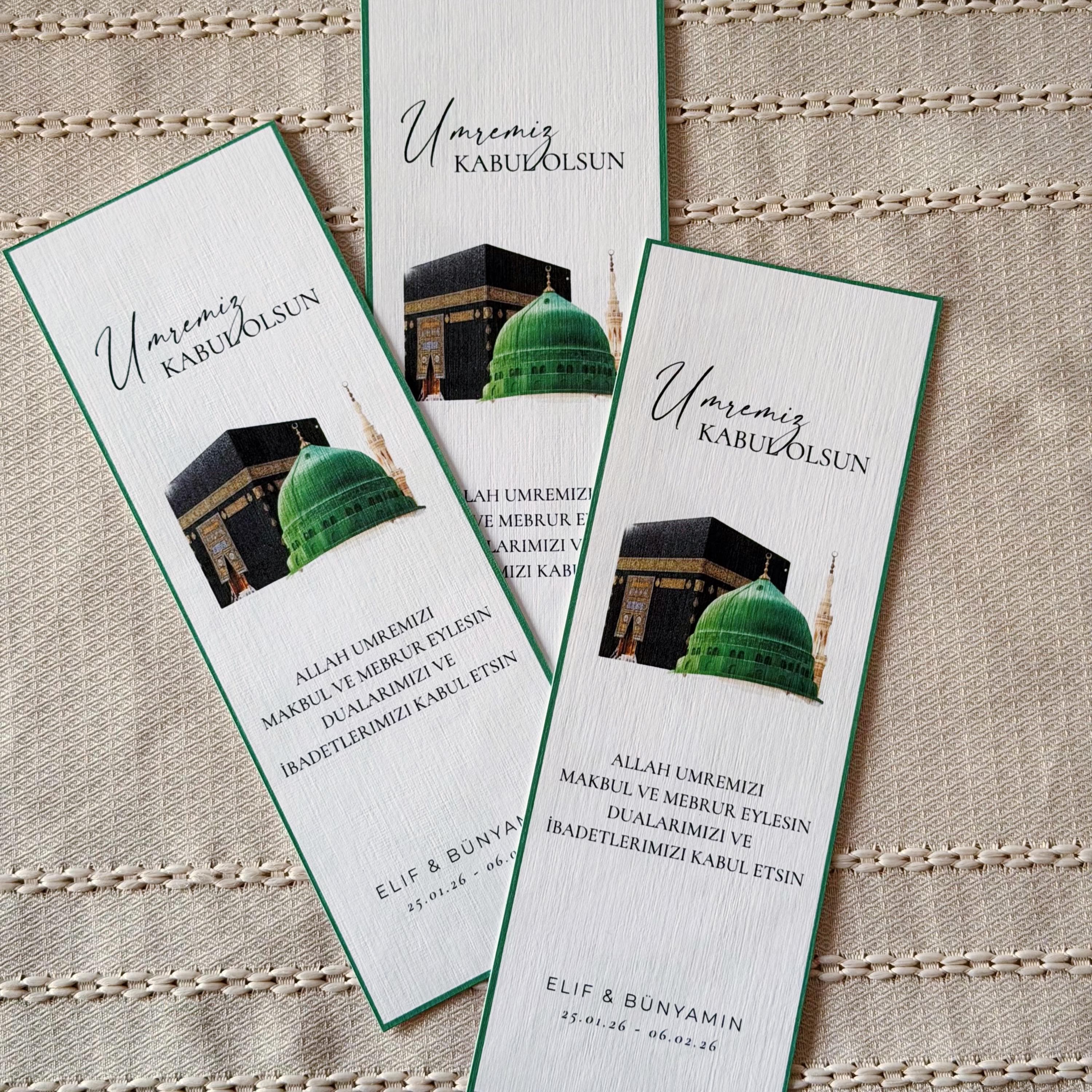 Umrah Mubarak Tischkarten Set | Elegante Tischdeko für Umre | Platzkarten | Islamische Tischkarte mit Duas & Segenswünschen | Umrah Geschenk
