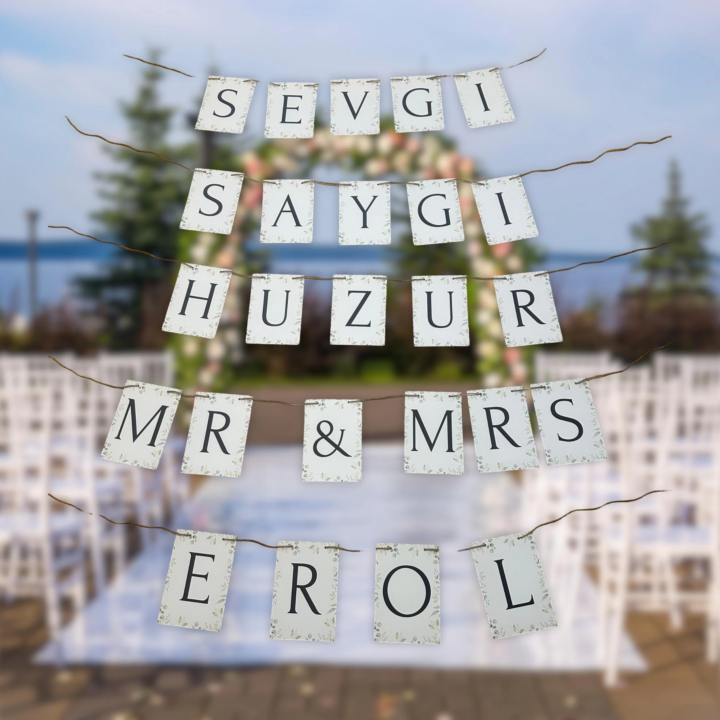 Girlande | Personalisierte Standesamtgirlande | Wimpelkette | Hochzeitsgirlande | personalisierte Geschenke | Hochzeit | Standesamt | Kordel
