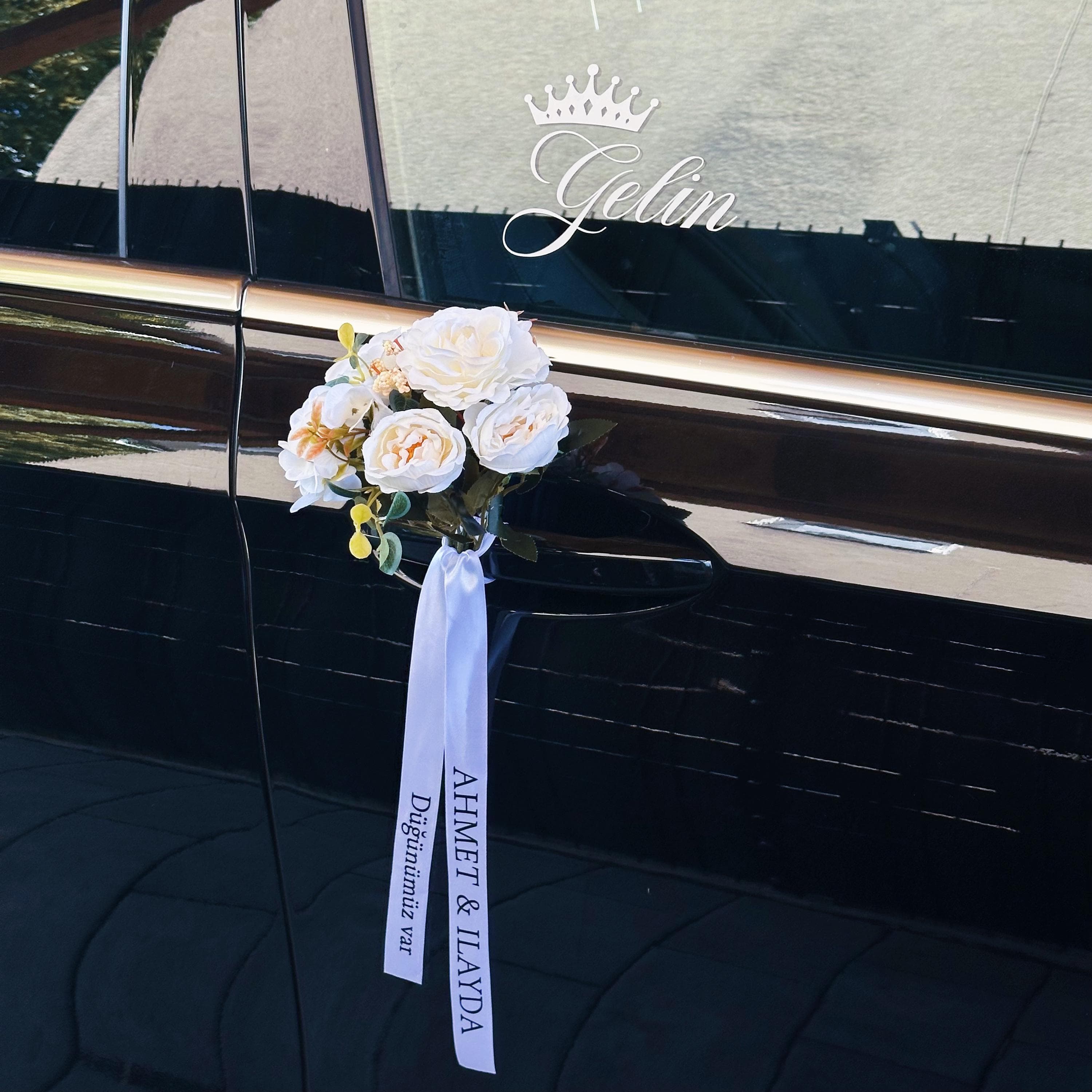 Konvoiband fürs Hochzeitsauto | Personalisiertes Hochzeitsband für das Brautpaar | Hochzeitsdeko