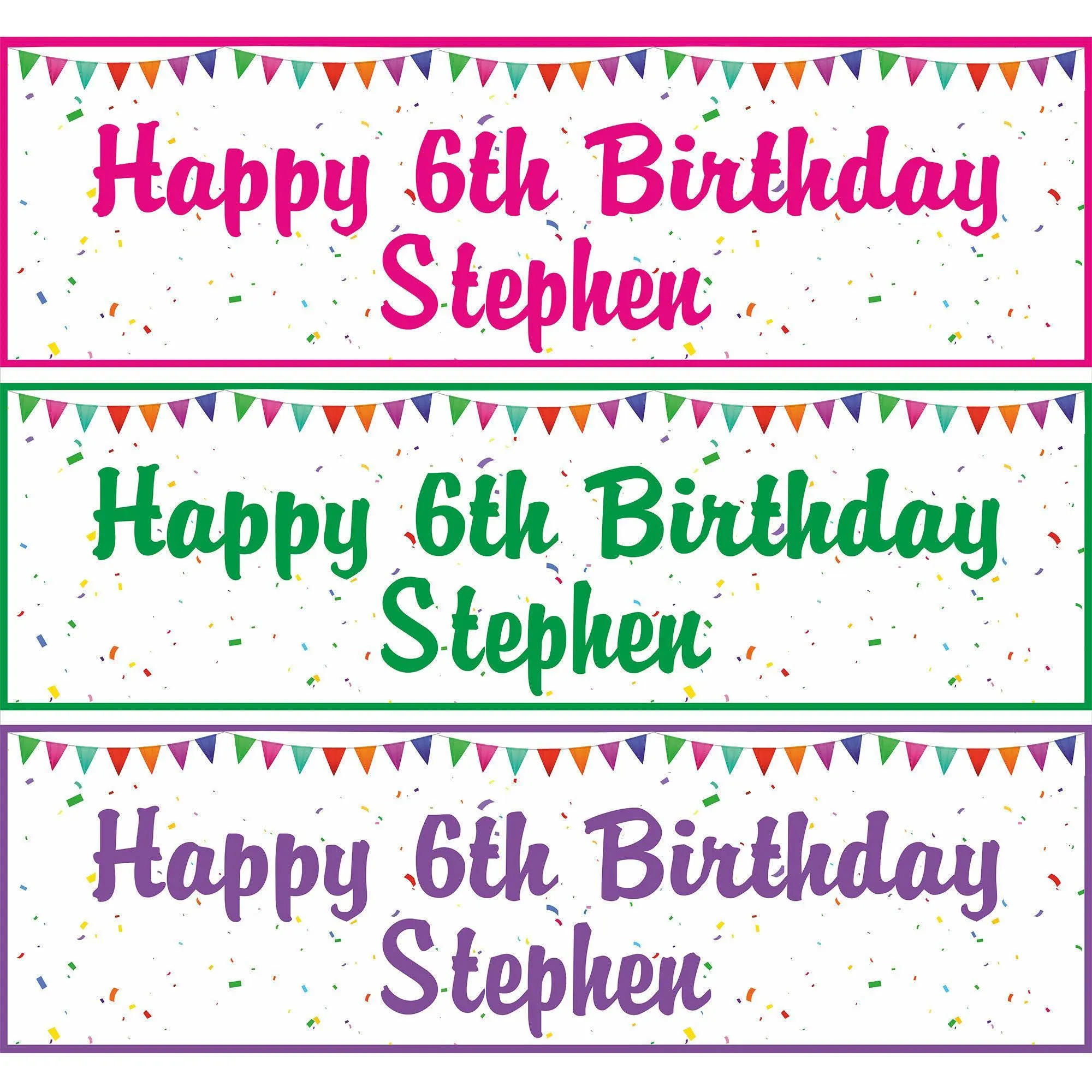 2 personalised birthday party banner kids children adults birthday -1st 2nd 18th 21st 30th 40th 50th 60th 70th 80th birthday decorations