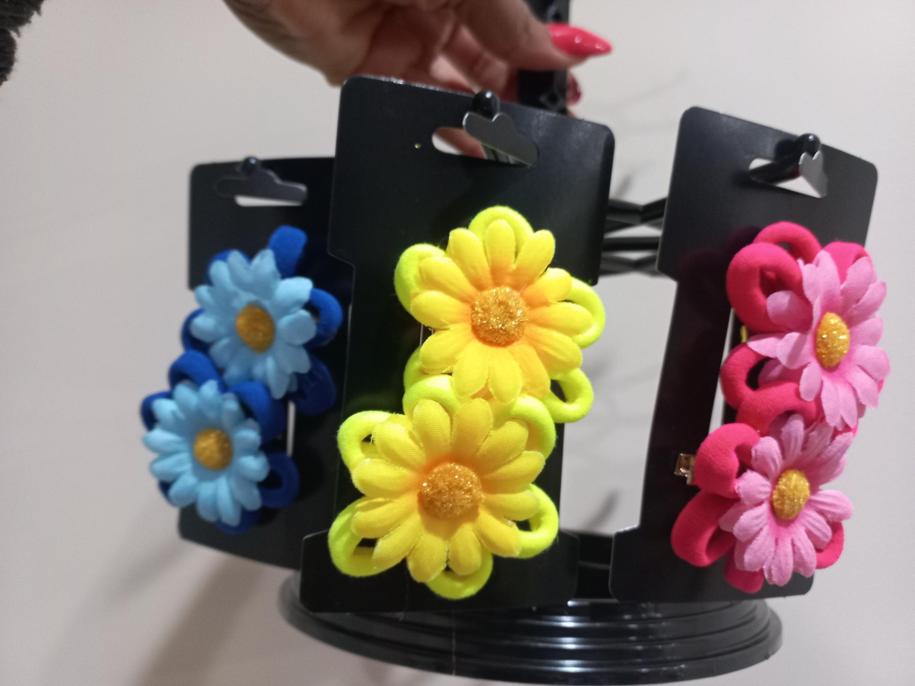 Daisy Hair Clips, Pink Flower Hairpins, Girl's Spring Accessory - image 3