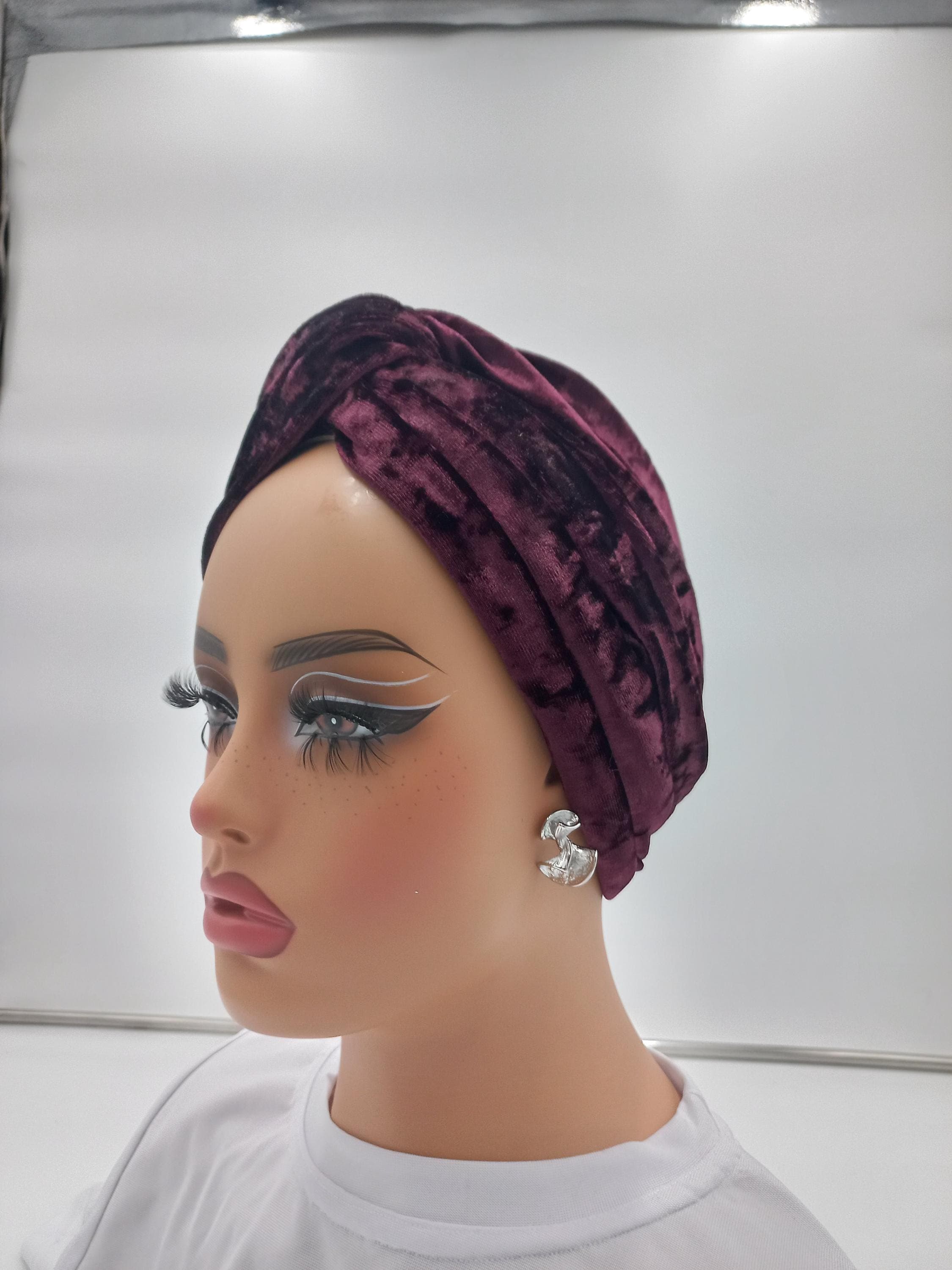Velvet Twisted Turban Head Wrap: Chemo Headwear, Modest Fashion, Women's Cap