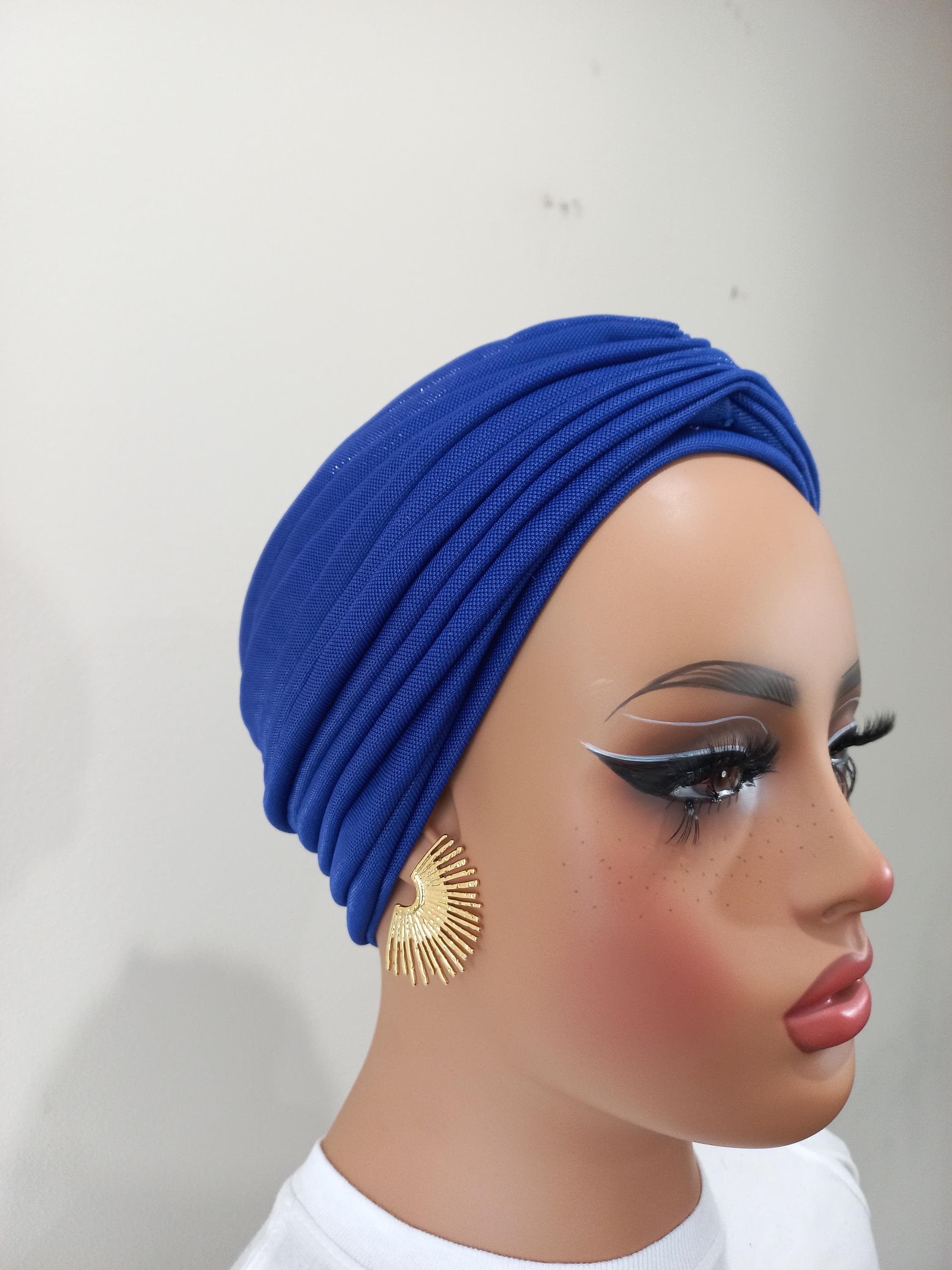 Elegant Pleated Turban Headwrap: Comfortable Chemo Headwear, Mother's day gift