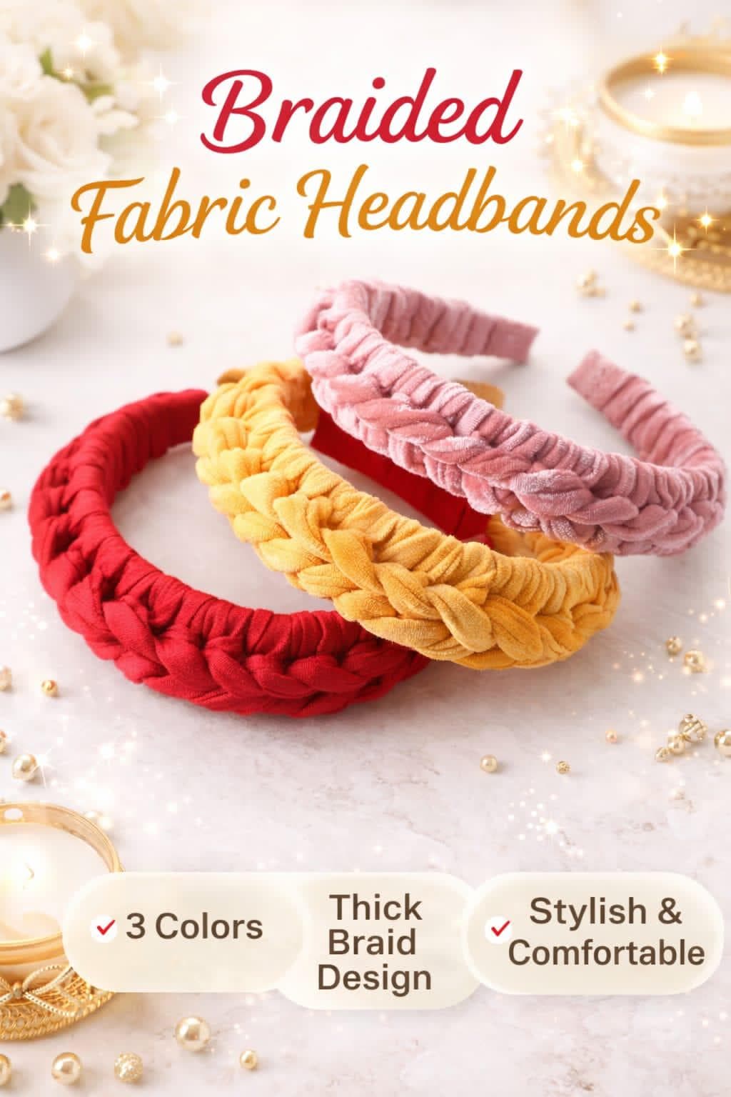 Boho Braided Headband, Chic Colorful Hair Accessory
