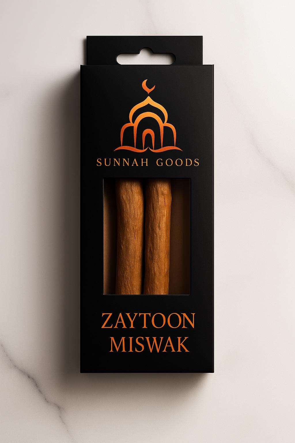 Sunnah Goods Zaytoon Miswak Box – 2 Olive Tree Miswaks + Holder