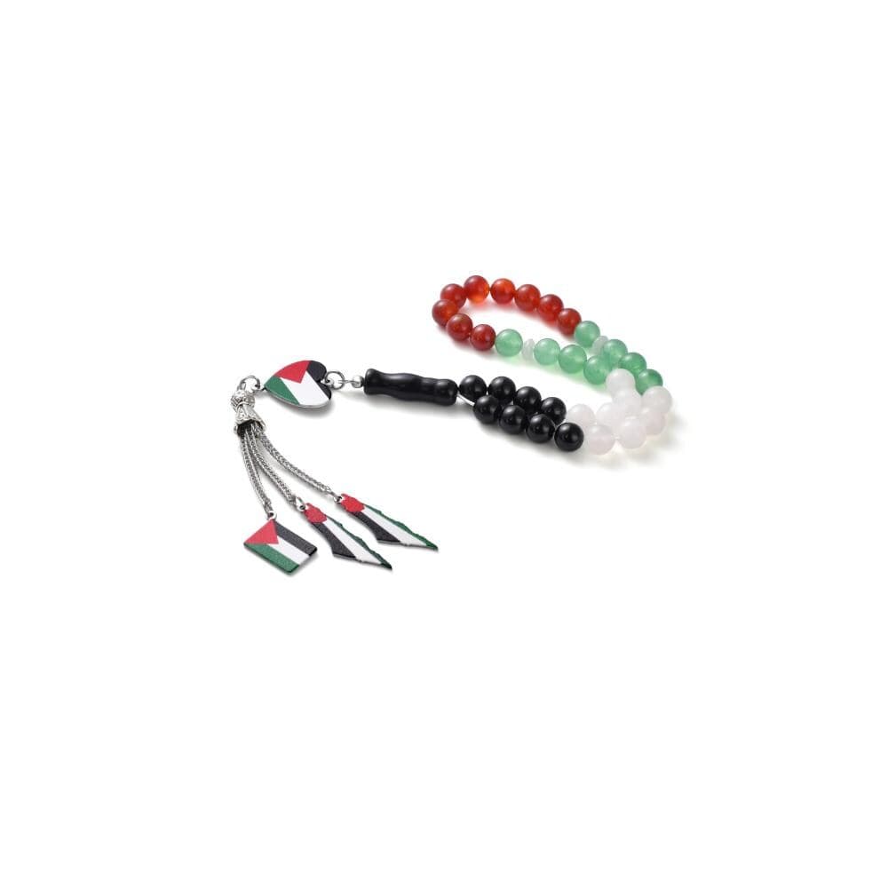 Free Palestine - 33 Beads, 8mm - Islamic Tasbih - Gift Luxury Packaging, Authentic Gemstone Tasbeeh Bead, High Quality Islamic Gift - image 5