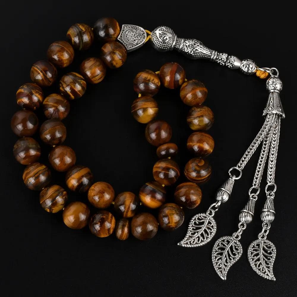 The Strength Misbaha: Yellow Tiger Eye - 33 Beads, 10mm - Islamic Tasbih - Gift Luxury Packaging, Authentic Gemstone Tasbeeh Bead - image 4