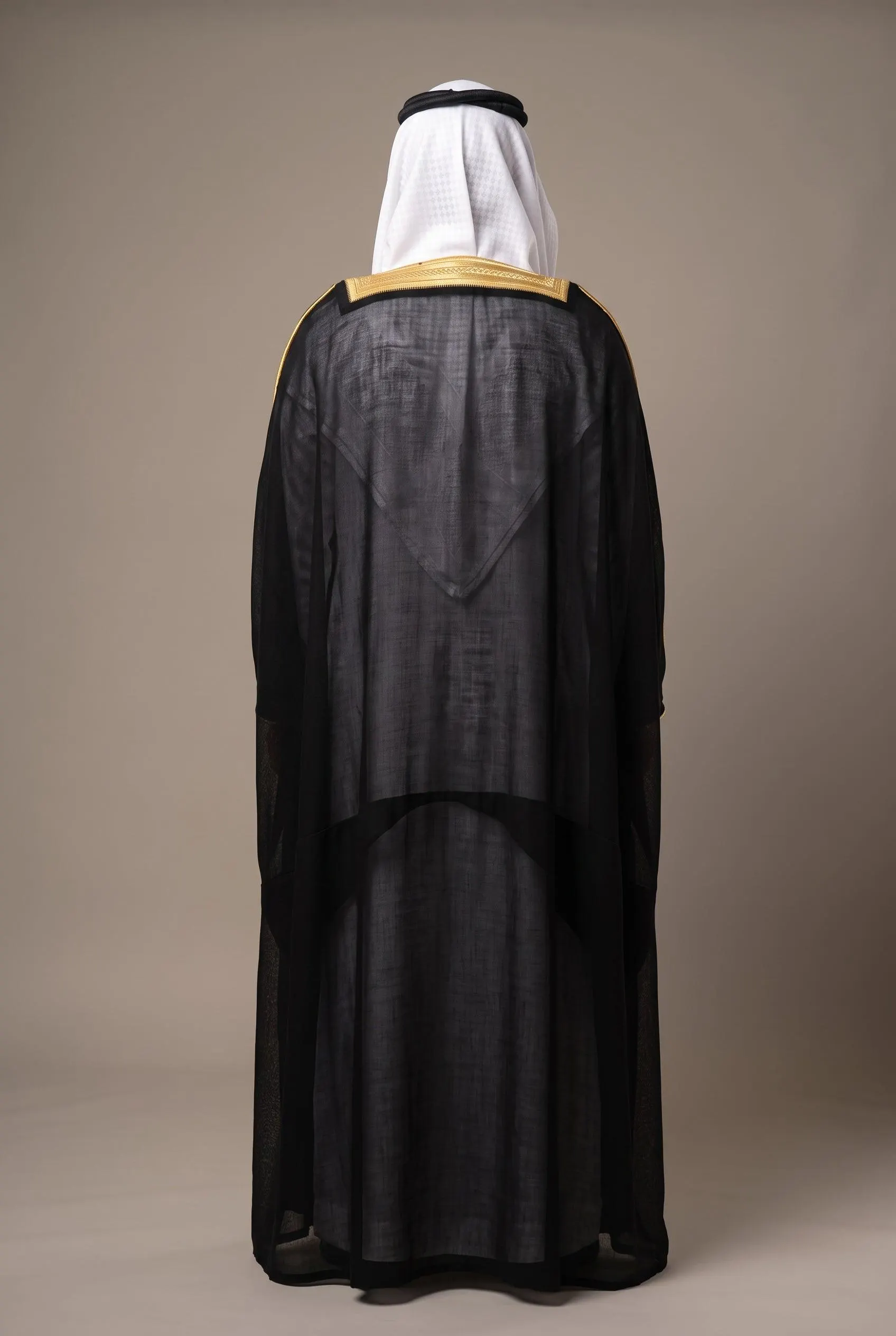 Bisht Cloak with Gold Embroidery for Men– Full Sleeve Arabic Thobe Robe | 5 Colors - image 2
