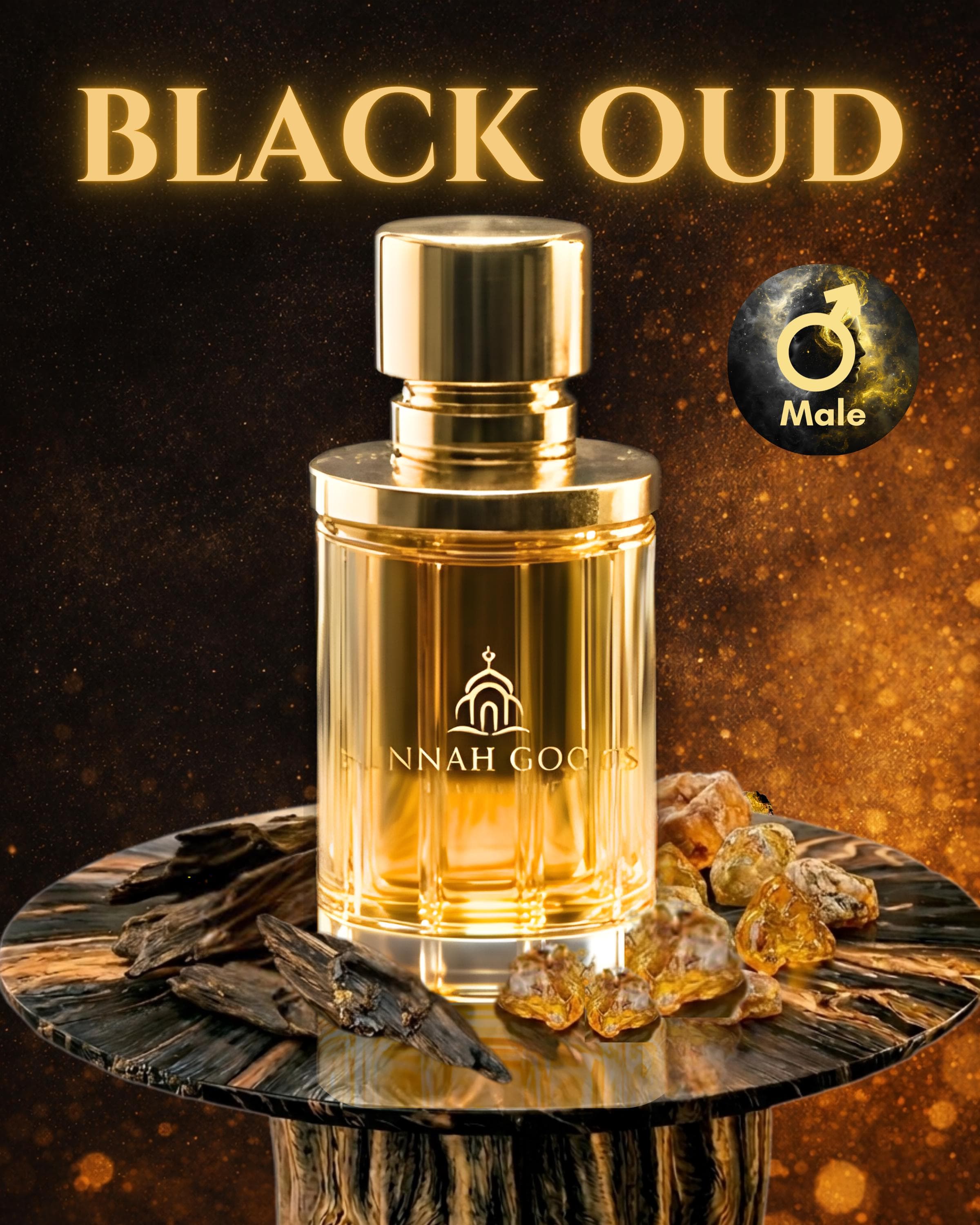 Black Oud Impression by Sunnah Goods – Intense Oud Fragrance, Long-Lasting Oil-Based Perfume for Men, Exotic and Sophisticated