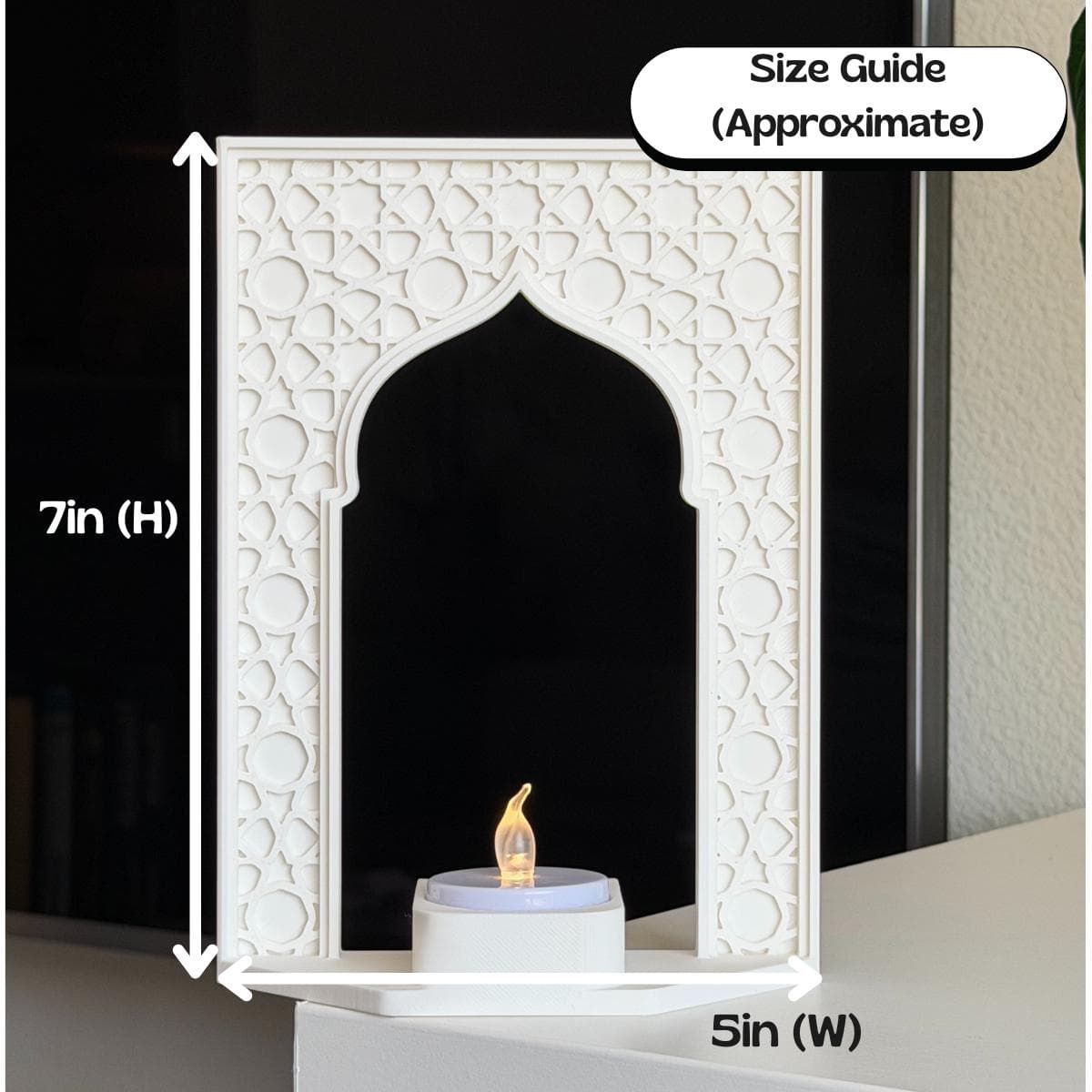 Modern Arch LED Shelf Décor | Islamic Bookshelf Accent | Ramadan Home Decor | Minimal Muslim Gift | Prayer Nook Decoration - image 4