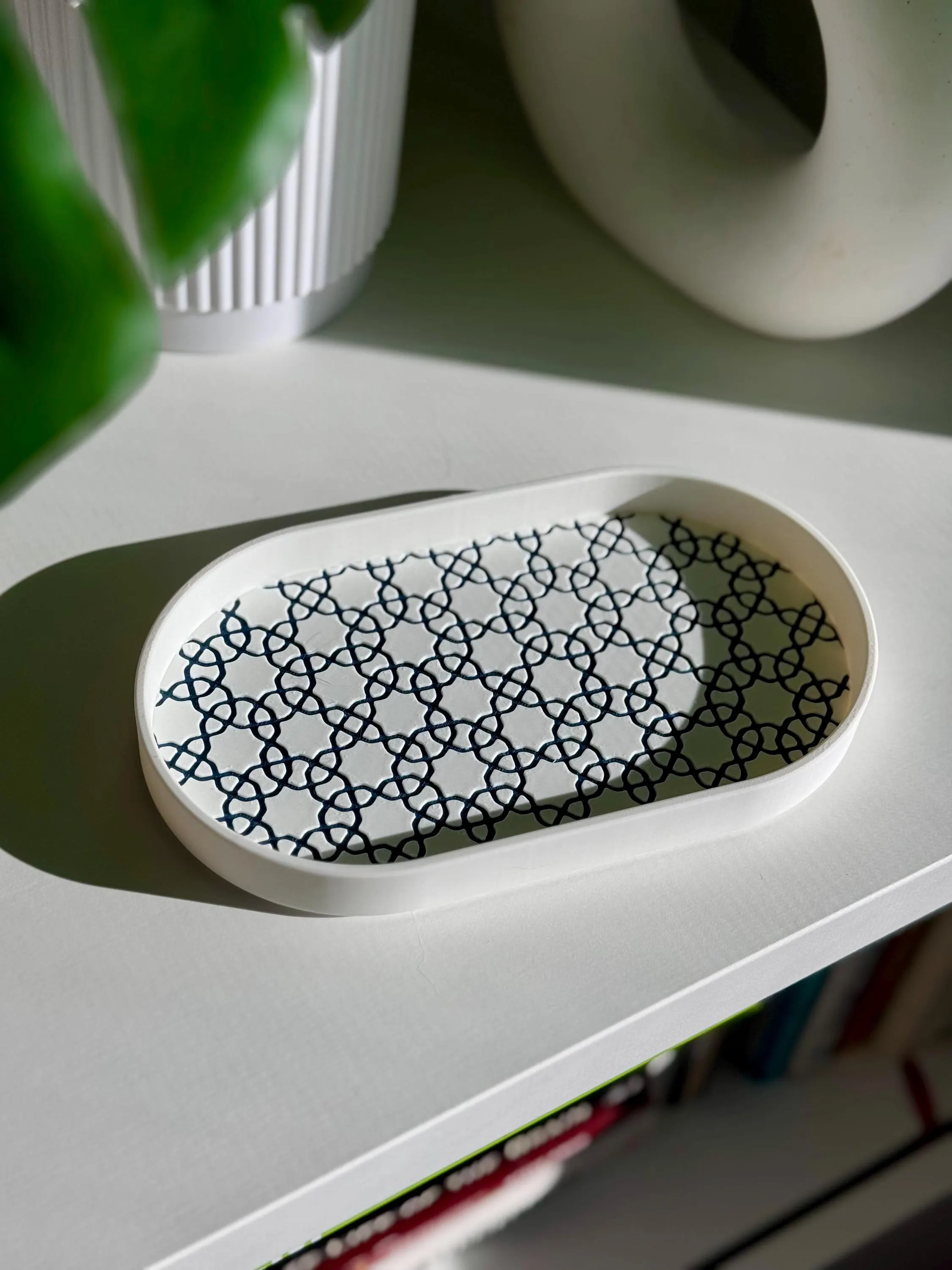 Islamic Geometric Trinket Tray | Arabesque Jewelry Dish | Modern Muslim Home Decor | Decorative Key Catchall Tray