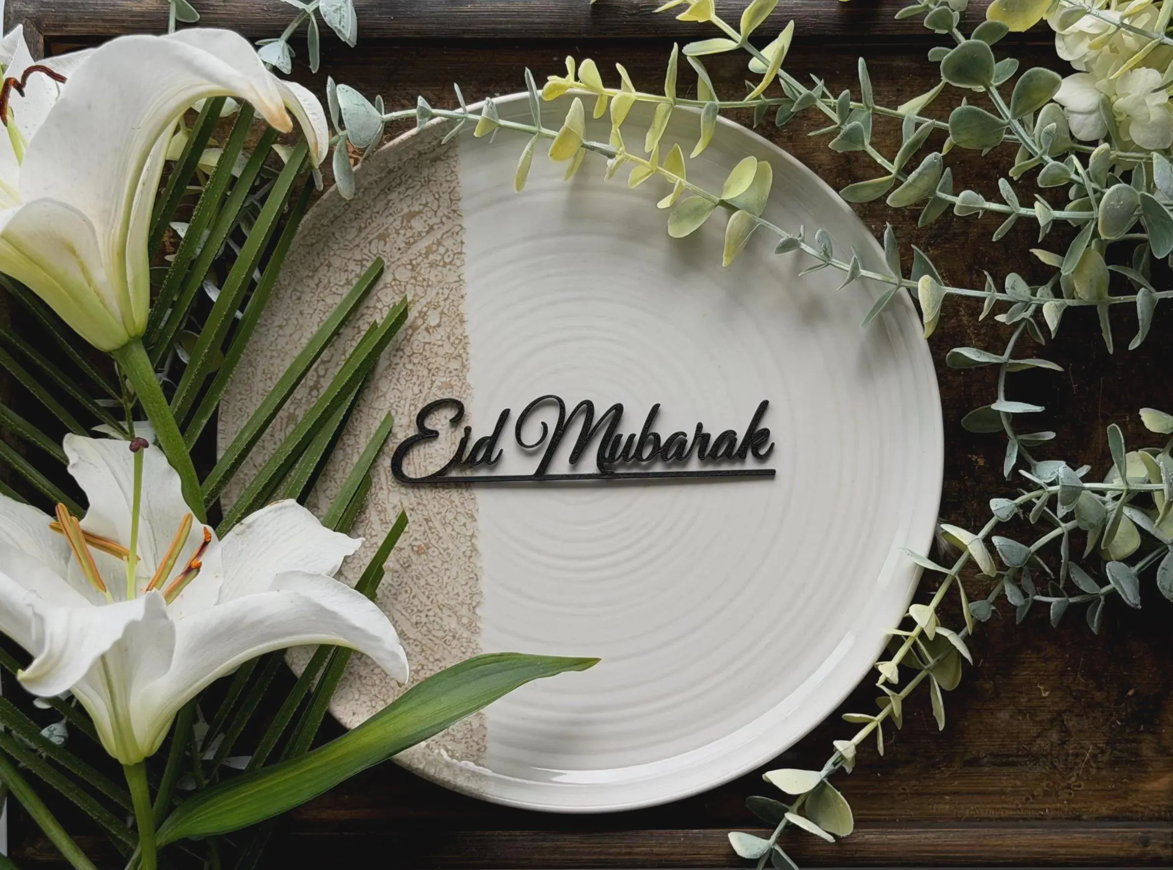 Eid Mubarak Plate Toppers | Eid Decor | Set of 3 | Islamic Table Decor | Eid Table Styling - image 3