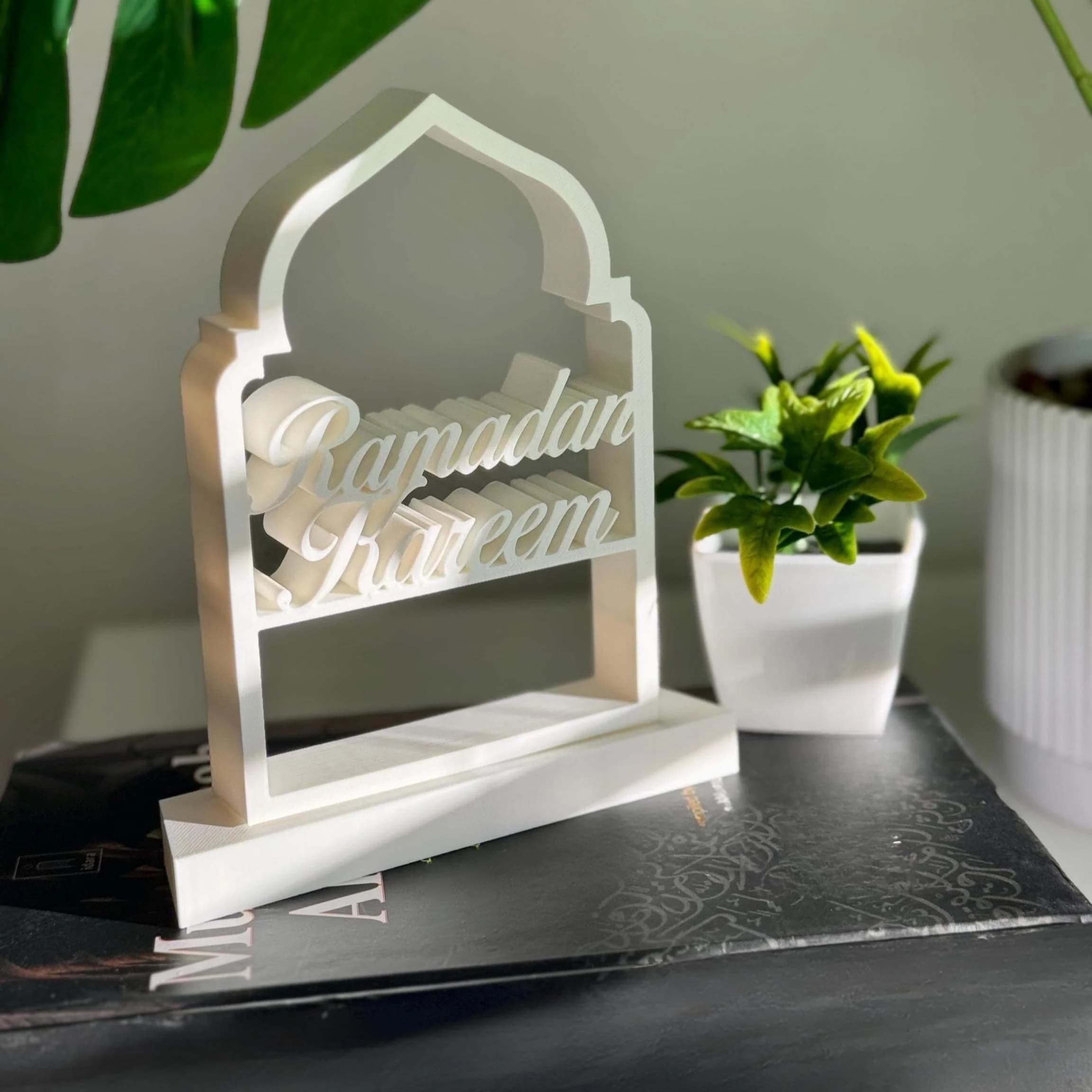 Ramadan Kareem 3D Printed Decorative Sign | Islamic Home Decor | Muslim Gift | Ramadan Mubarak Eid Decoration | Tabletop Ornament