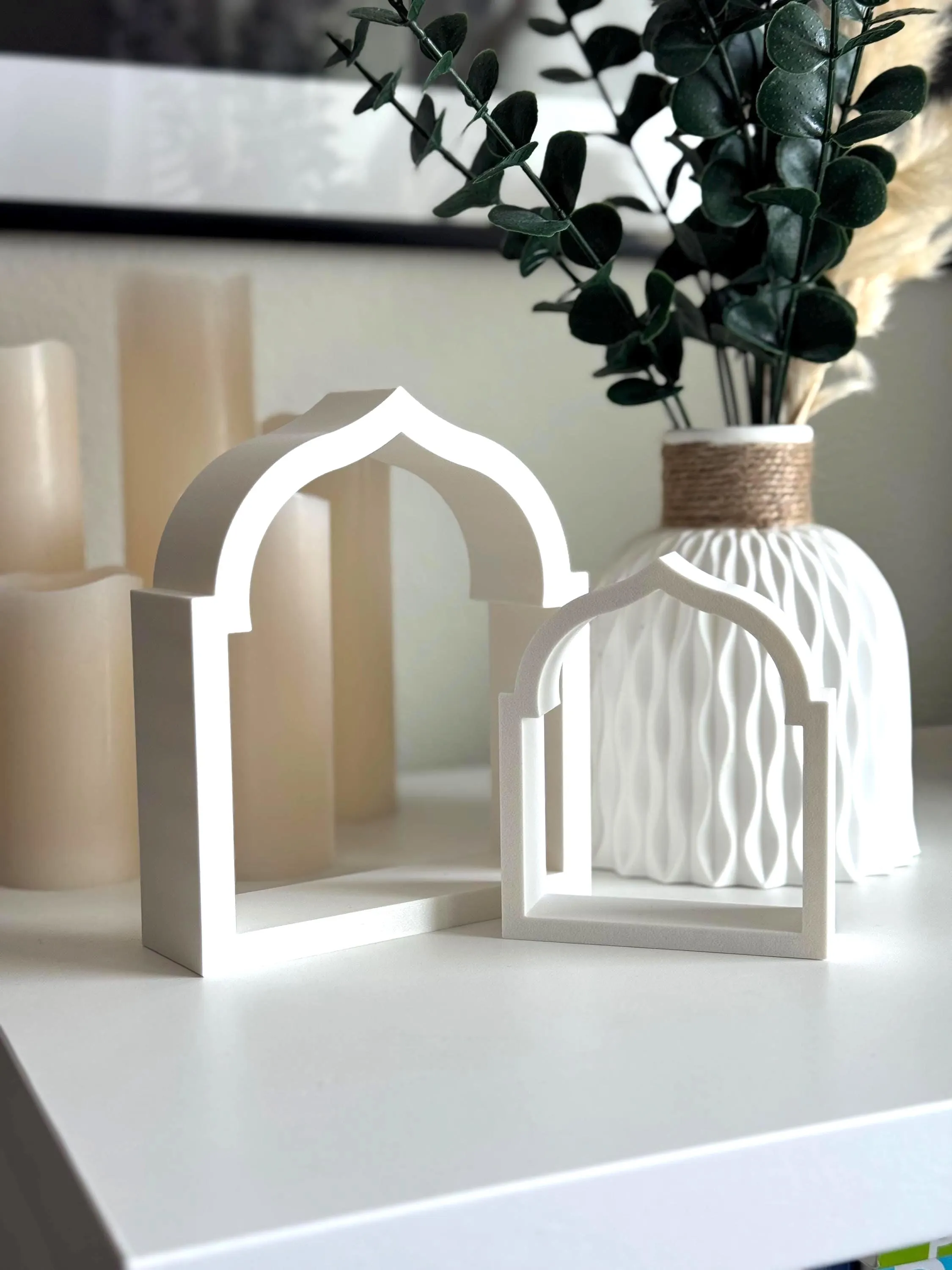 Islamic Arch Decor 2-Piece | Masjid Inspired Home Accent | Minimal Muslim Home Decor | Ramadan Eid Shelf Decoration