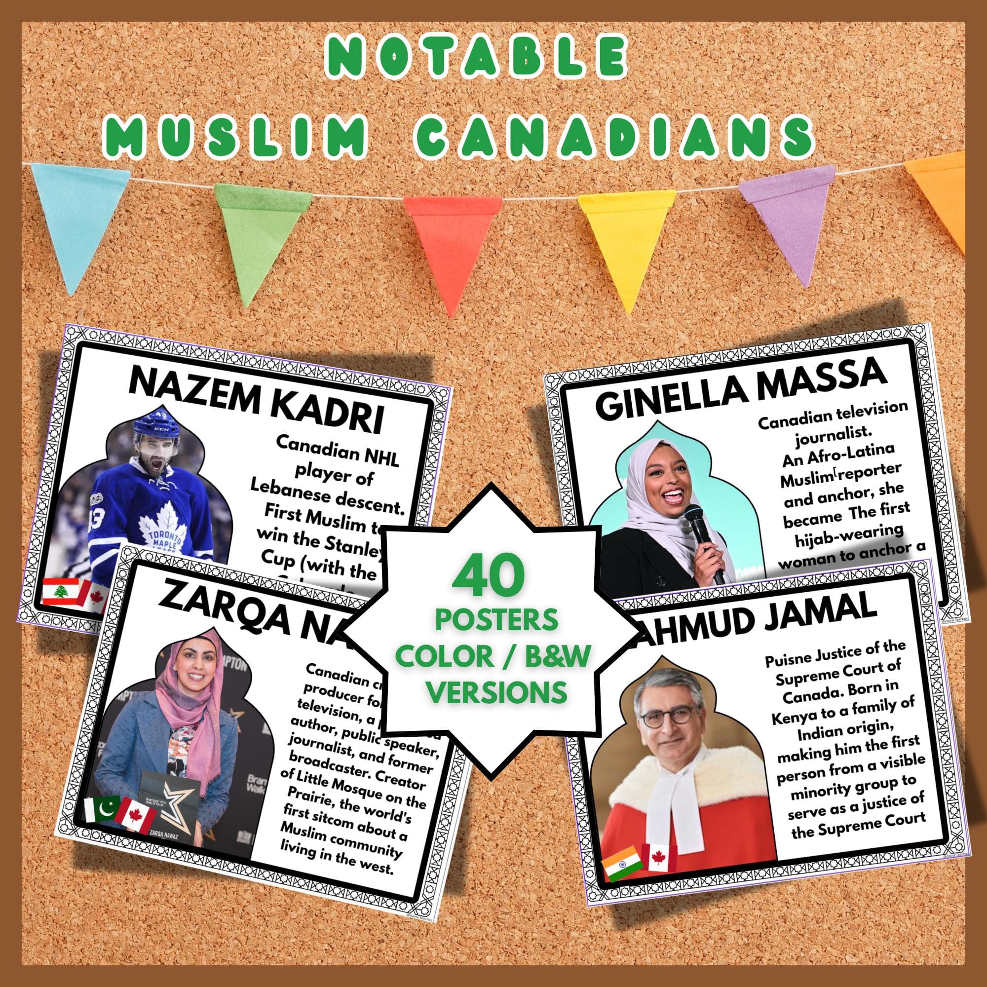 Notable Muslim Canadians | Islamic Heritage Month Bulletin Board | Famous Muslim History Classroom Decor | Inspirational Biographies Posters - image 3