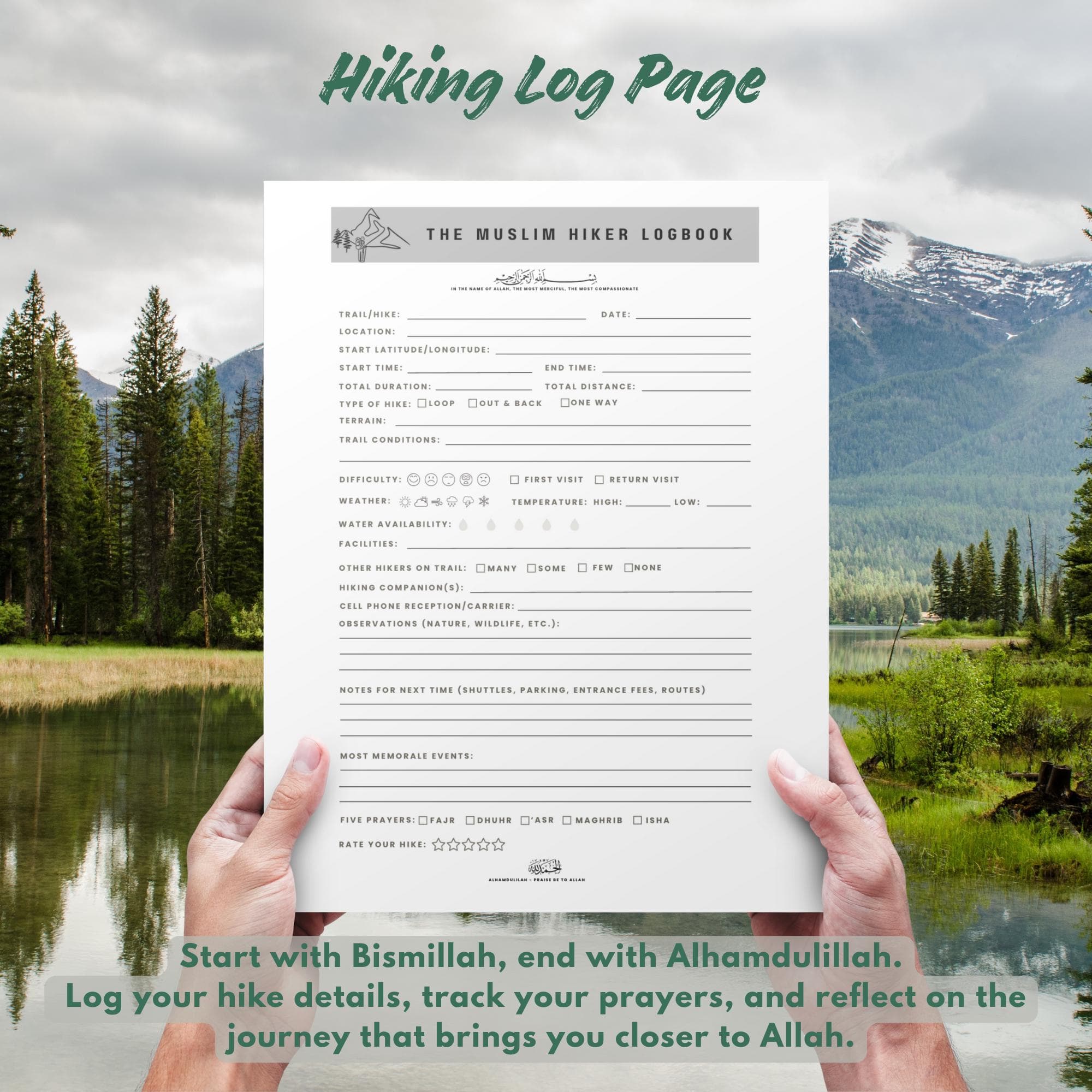 Muslim Fitness Planner, Islamic Planner, Quran Journal, Muslim Planner Digital, Islamic fitness journal, Hiking Journal, Digital Download. - image 4