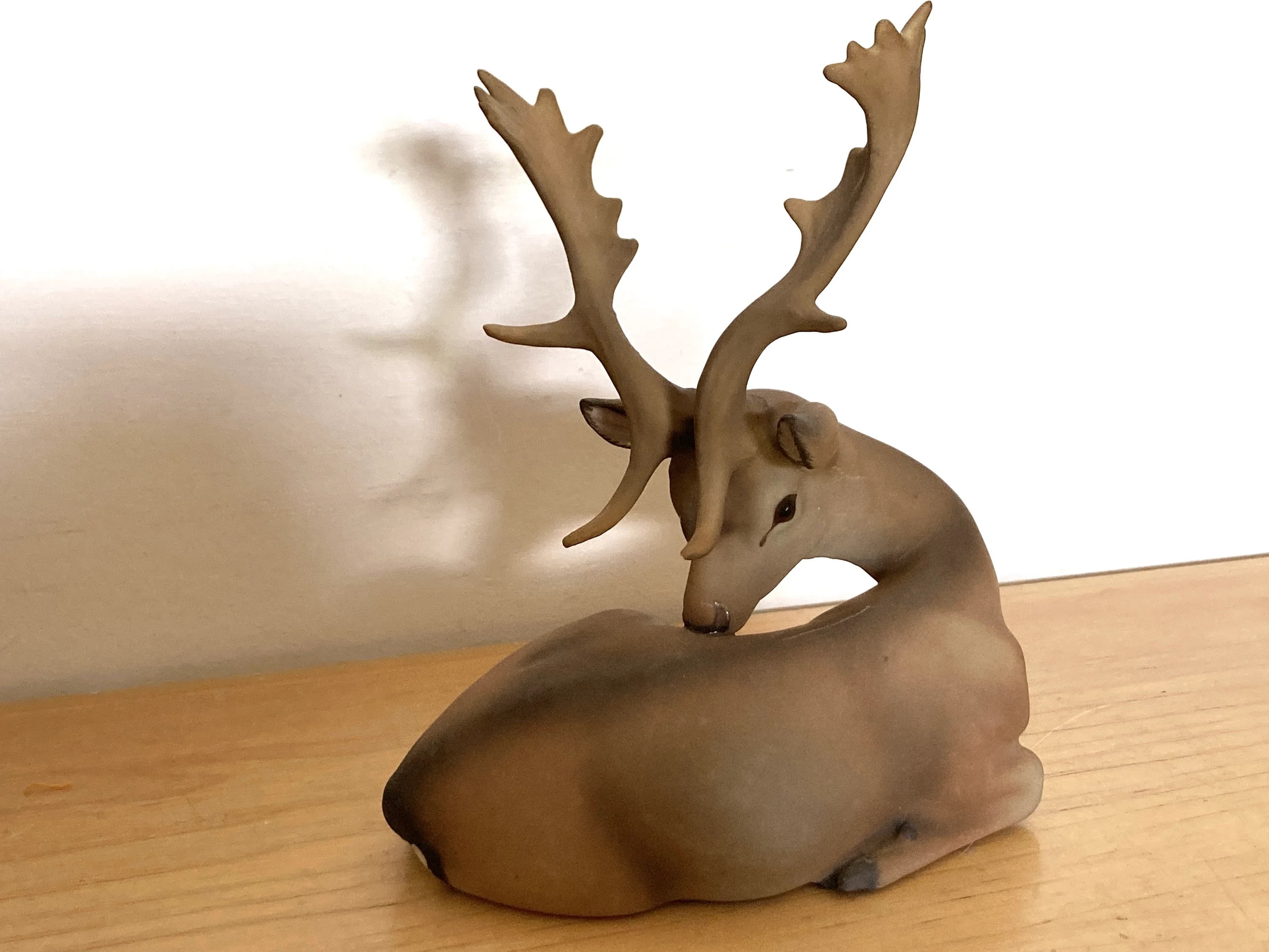 C. Martinu Buck Deer Statue Porcelain Spain 1960s