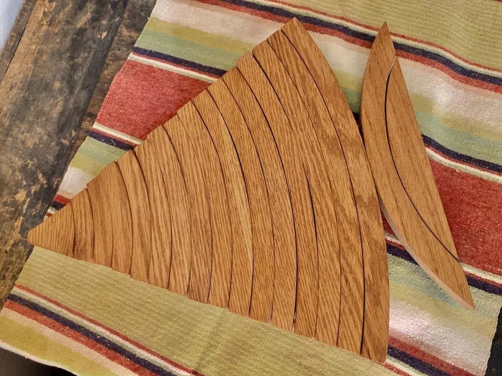 VTG Handmade 15T" Wood Folk Art Christmas Tree - Tabletop Folds Flat - image 5