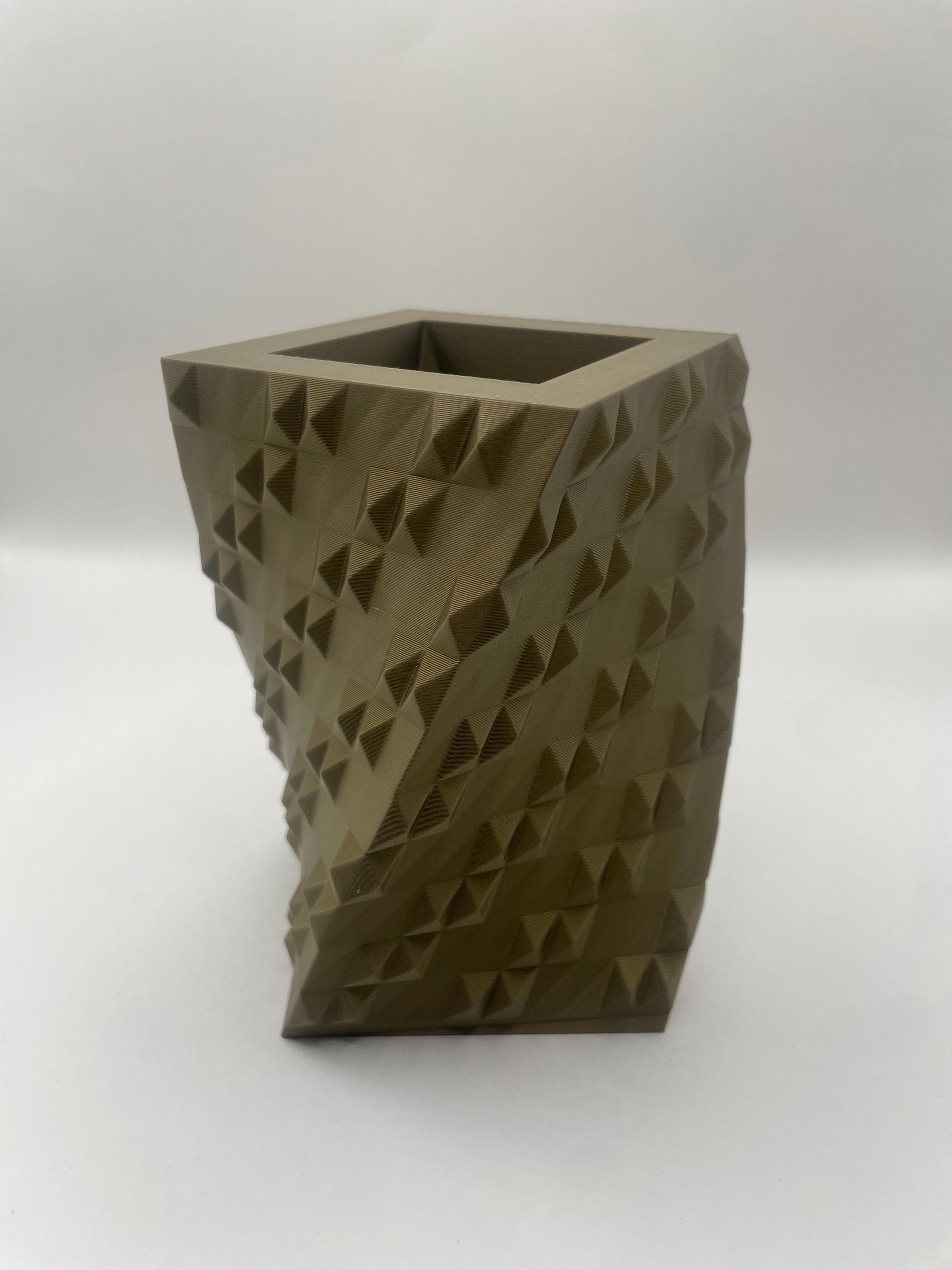 Geometric Desk Organizer | Textured Pen Holder | Twisted Planter | Office Decor | Unique Home Decor - image 3