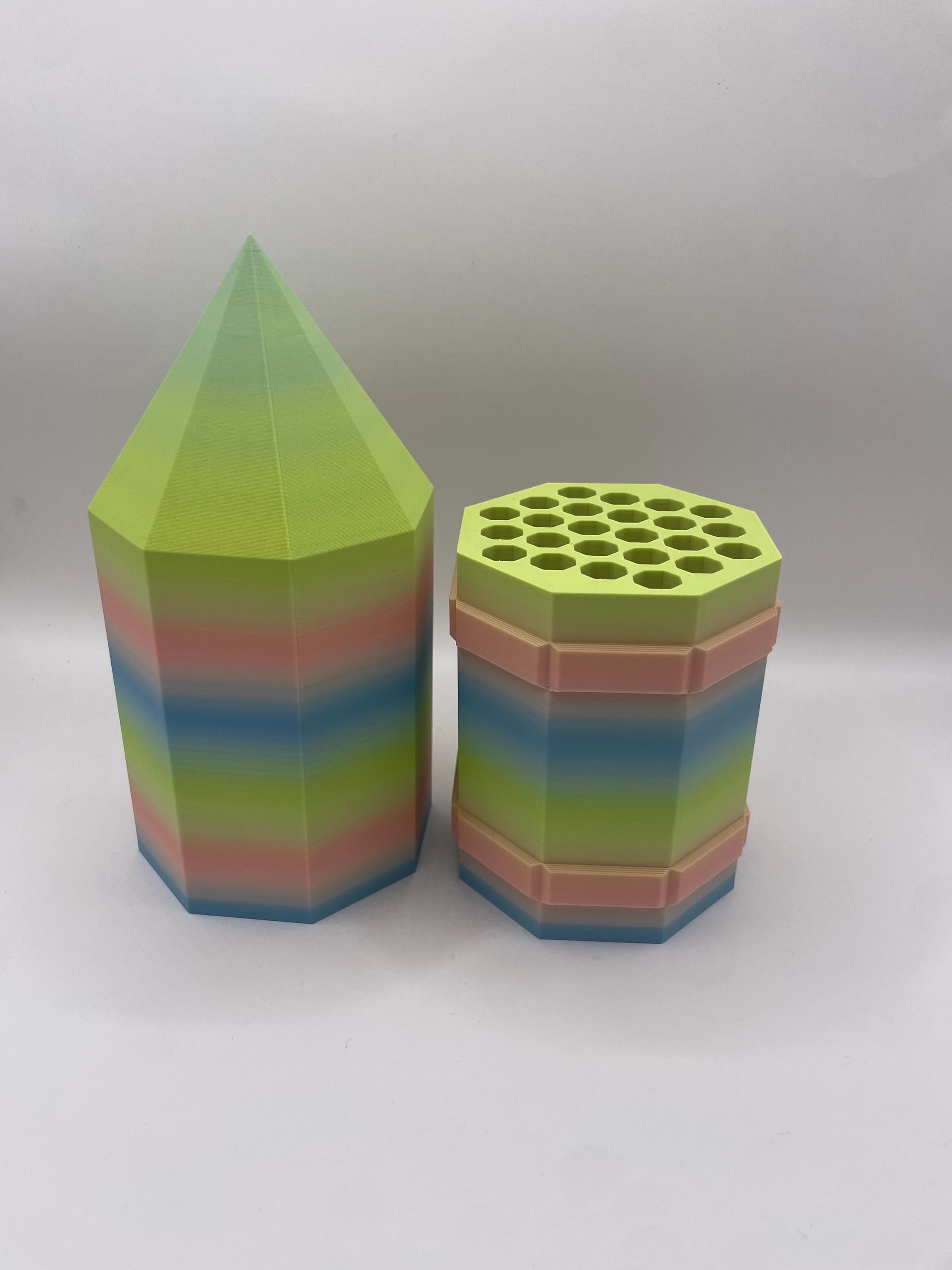 3D Printed Pastel Ombre Pencil Organizer: Montessori Desk Caddy