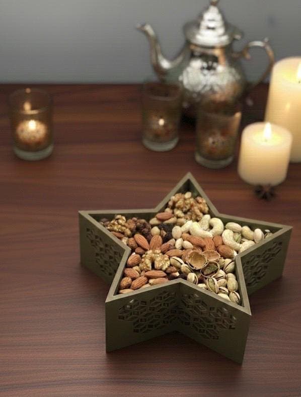 3D Printed Ramadan Moon and Star Tray, Islamic Eid Geometric Table Decor, Ramadan Mubarak Gift, Crescent Moon Dish, Iftar Party Centerpiece - image 4