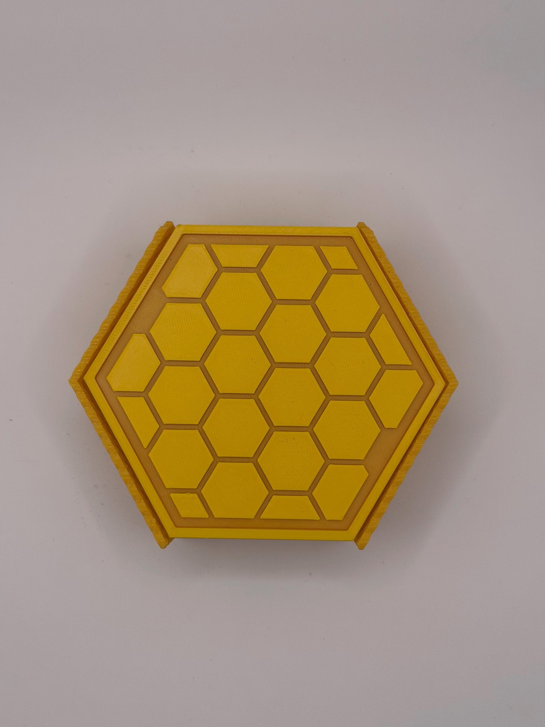 3D Printed Honeycomb Coaster Set with Holder | Modern Hexagon Drink Mats, Yellow Home Decor | Housewarming Gift | Geometric Table Decor - image 5