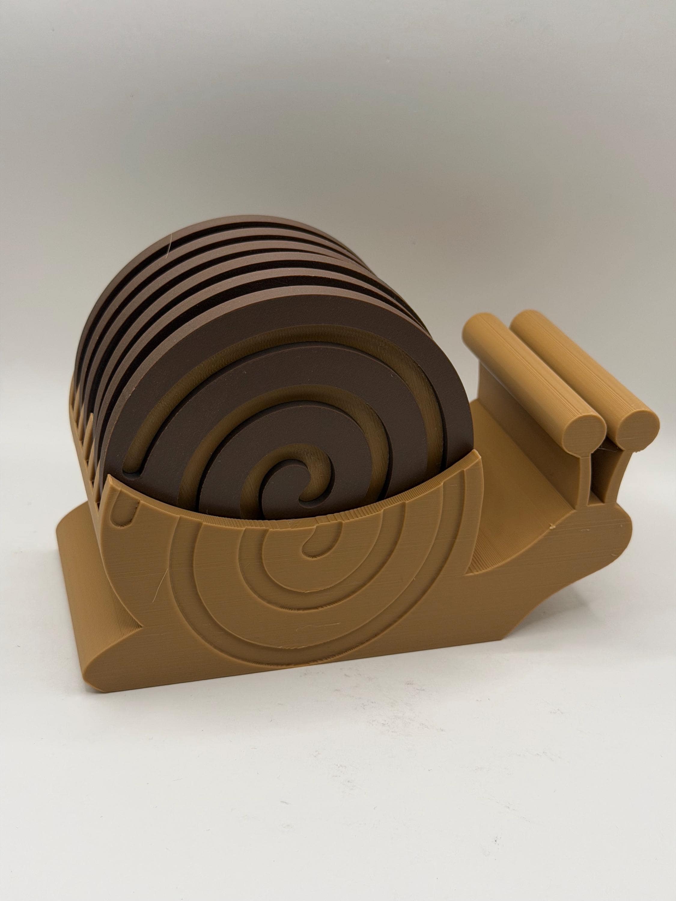 Modern Adorable Snail 3D Printed Coaster Set – 6-Piece Minimalist Cute Spiral Drink Coaster Holder – Home Decor Gift – Housewarming Gift - image 5