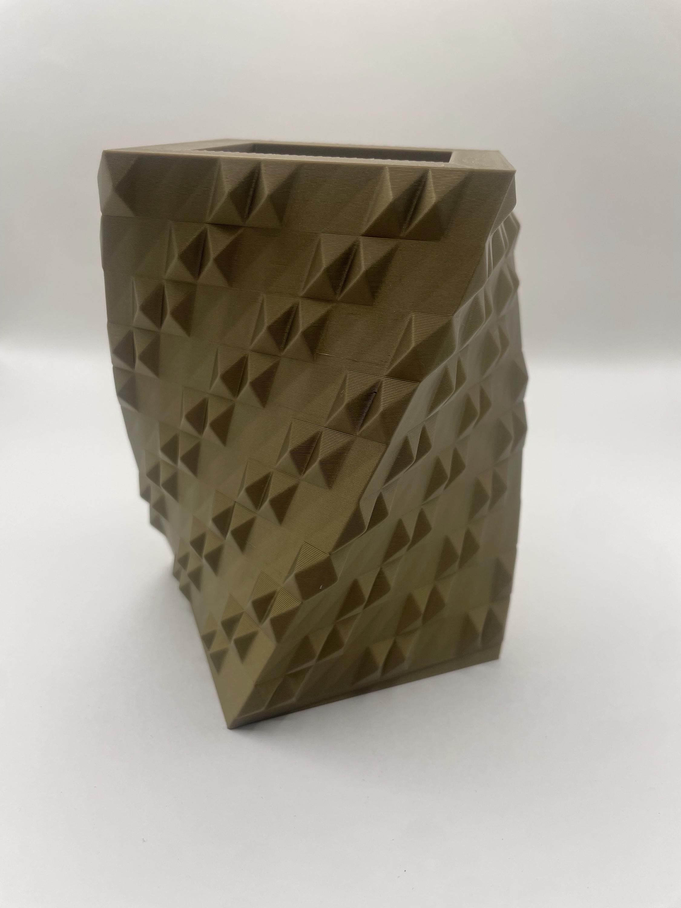 Geometric Desk Organizer | Textured Pen Holder | Twisted Planter | Office Decor | Unique Home Decor