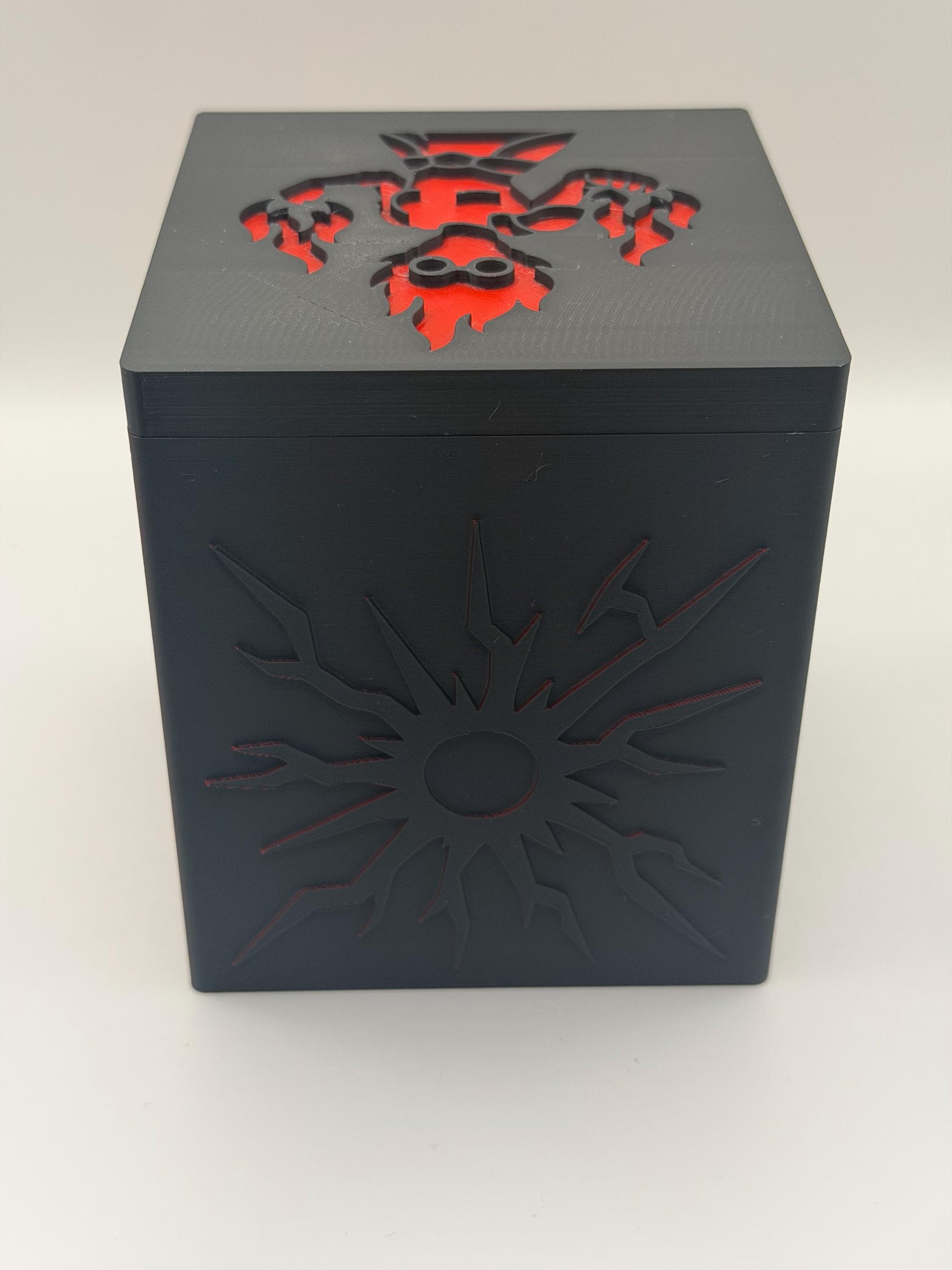 MTG EDH Deck Box | Fire Aggro Theme Deck Box  Commander Showcase Display Slot with Toploader | Magnetic Top Fantasy Gaming Cards Organizer - image 5