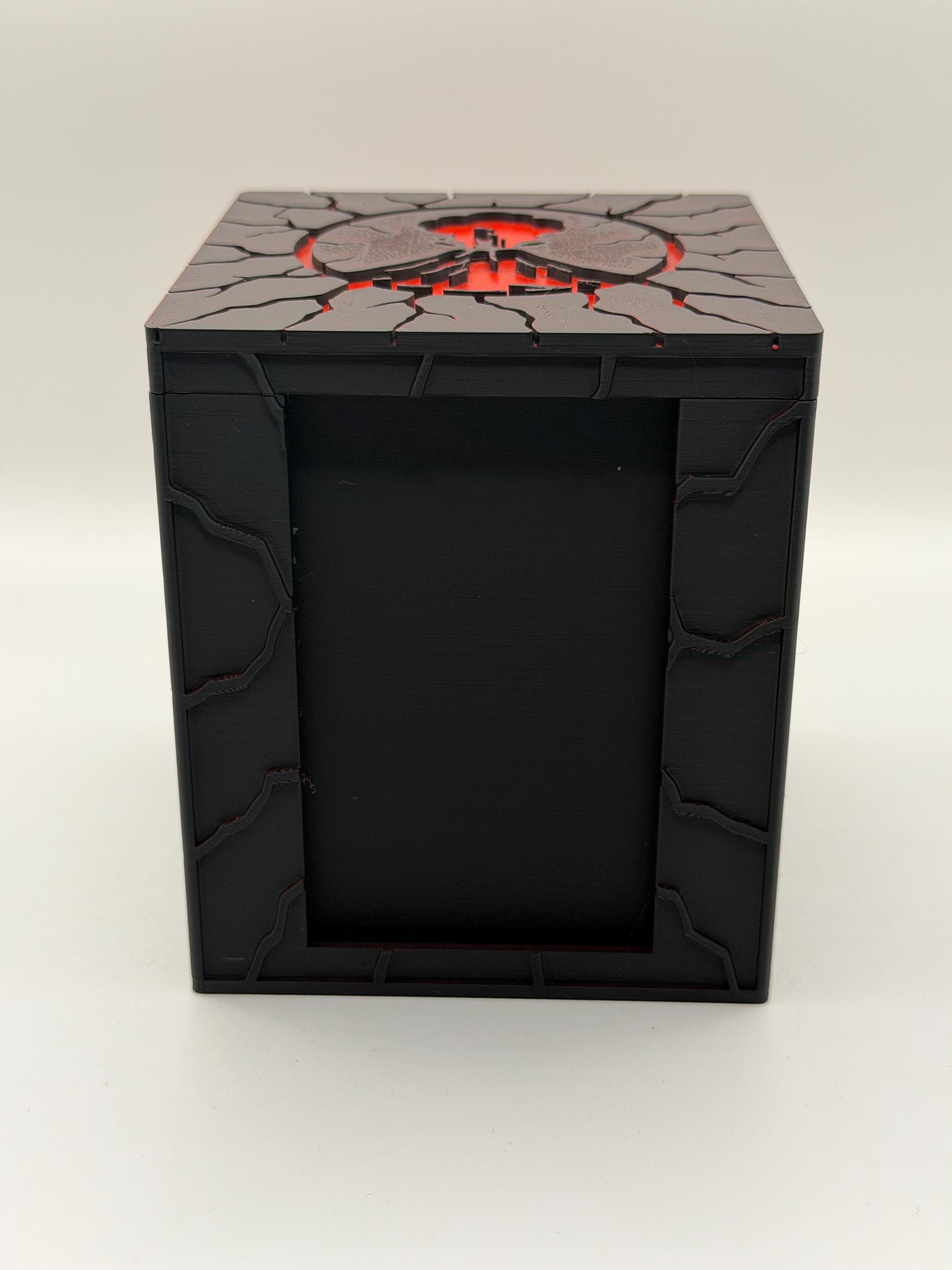 MTG EDH Deck Box | Volcano Lava Theme Deck Box Commander Showcase Display Slot with Toploader | Magnetic Top Fantasy Gaming Cards Organizer - image 3