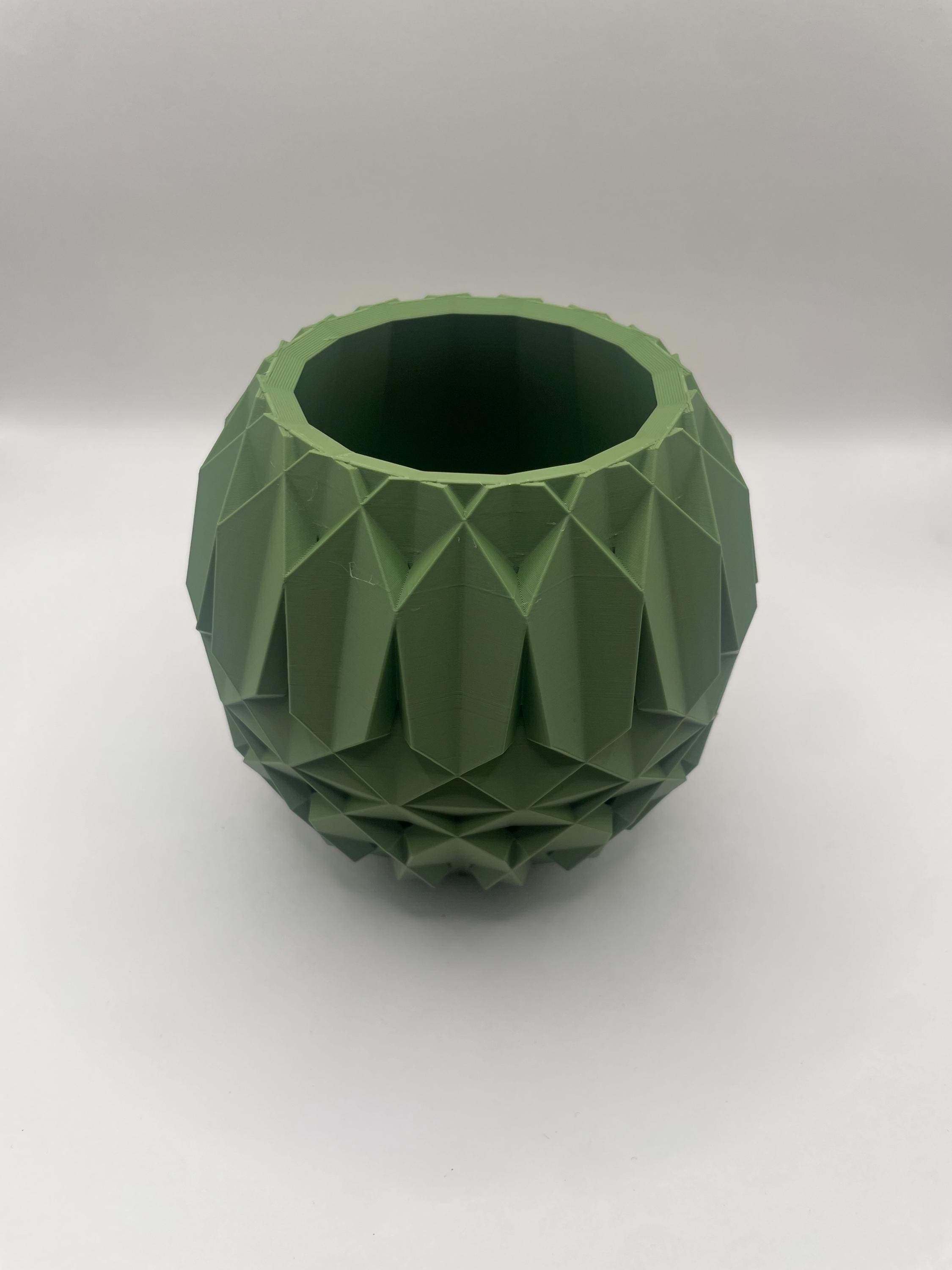 Abstract Design Green Pot, Decorative Flower Vase, Stylish Office Decor, Boho Planter, Housewarming Gift, Unique Desk Decor - image 5