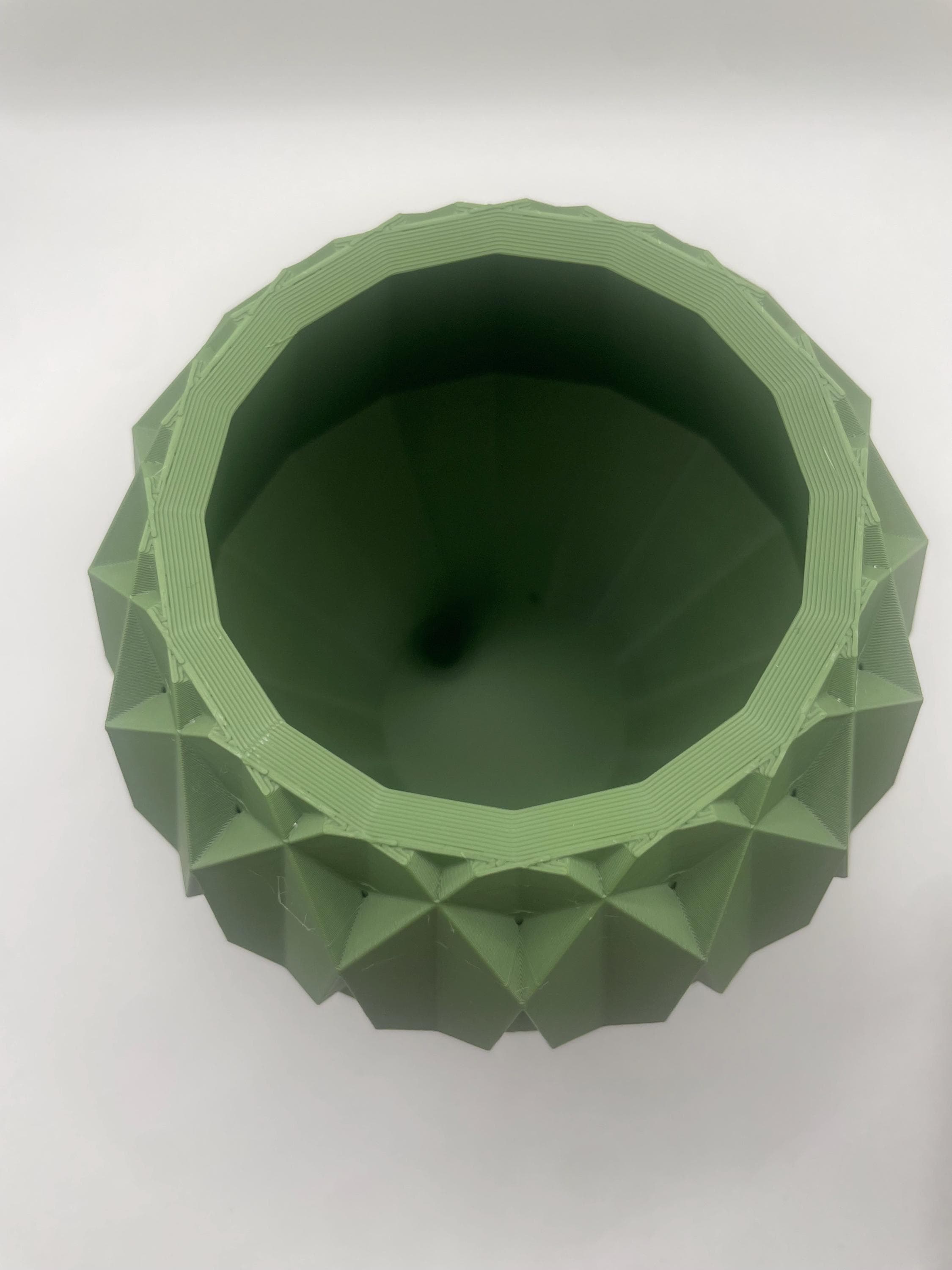 Abstract Design Green Pot, Decorative Flower Vase, Stylish Office Decor, Boho Planter, Housewarming Gift, Unique Desk Decor - image 3