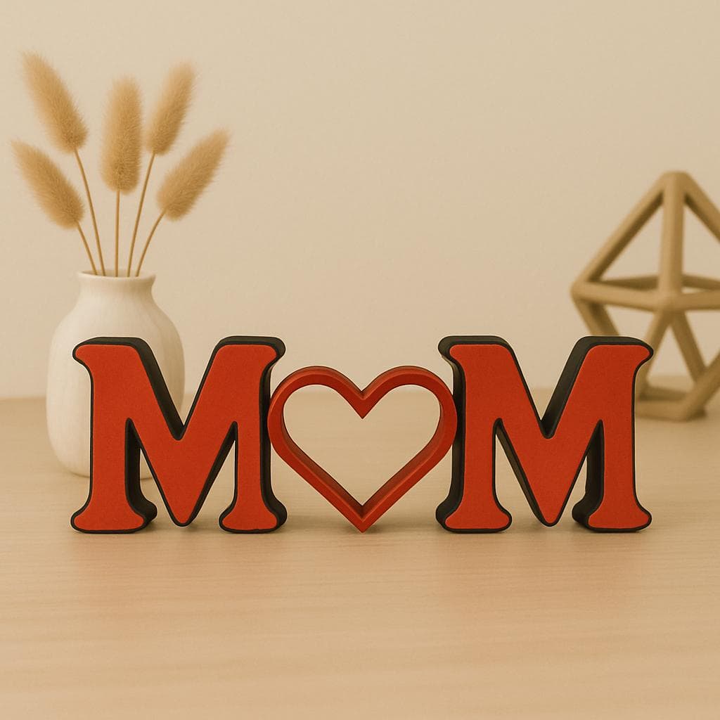 MOM Heart Sign, Cute Mother's Day Gift, Unique Mom Desk Decor, Gift for Her