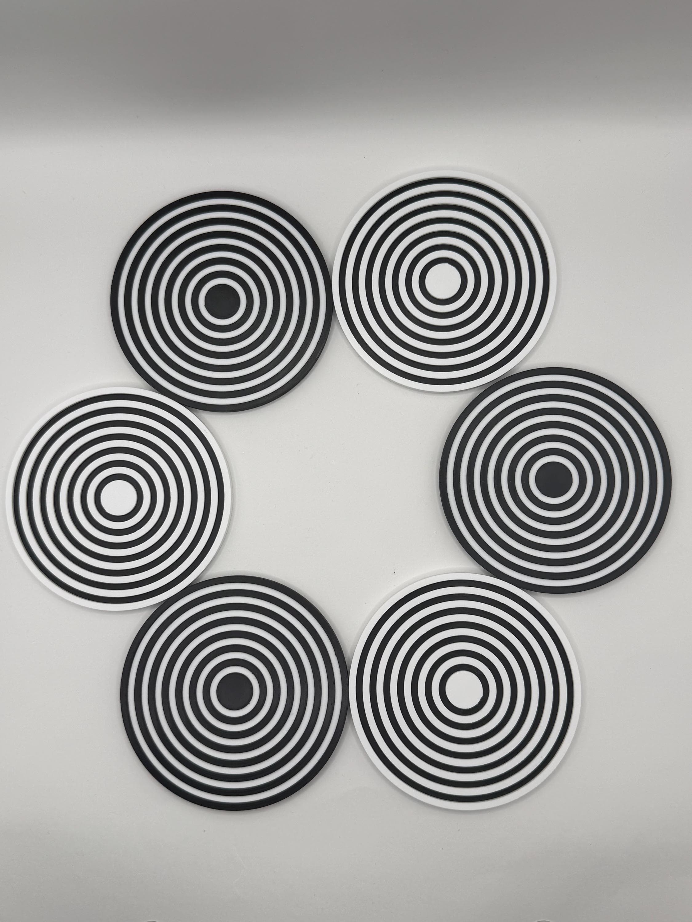 Geometric Coasters 6 pc with Holder | Unique 3D Printed Housewarming Gift | Minimalist Modern Desk Decor | Drinkware Accessory - image 4