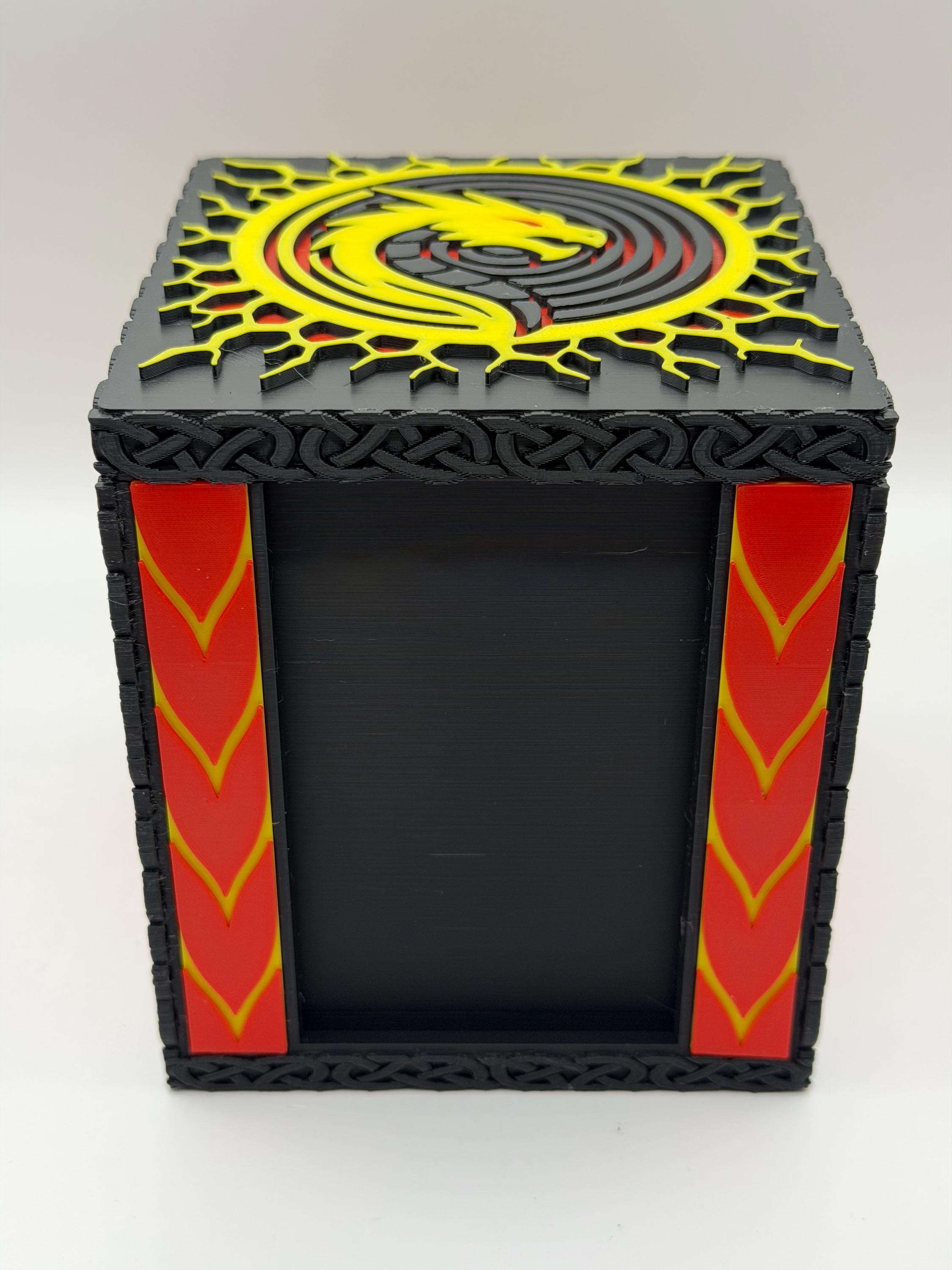 MTG EDH Deck Box | Dragon Theme Deck Box | TCG Commander Showcase Display Slot with Toploader | Magnetic Top Fantasy Gaming Cards Storage - image 3