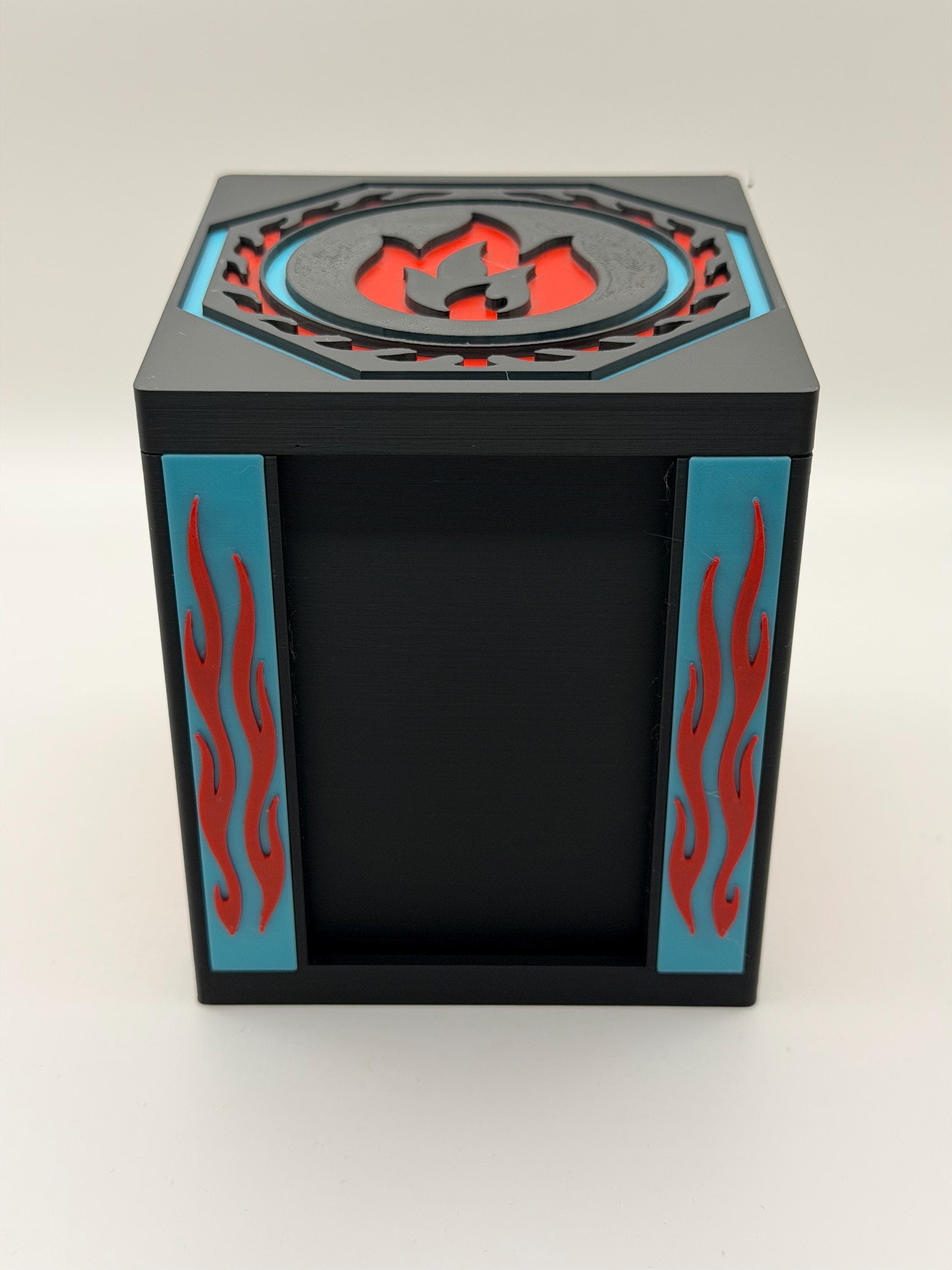 MTG EDH Fire Elemental Theme Deck Box | TCG Commander Showcase Display Slot with Toploader | Magnetic Top Fantasy Gaming Cards Organizer - image 3