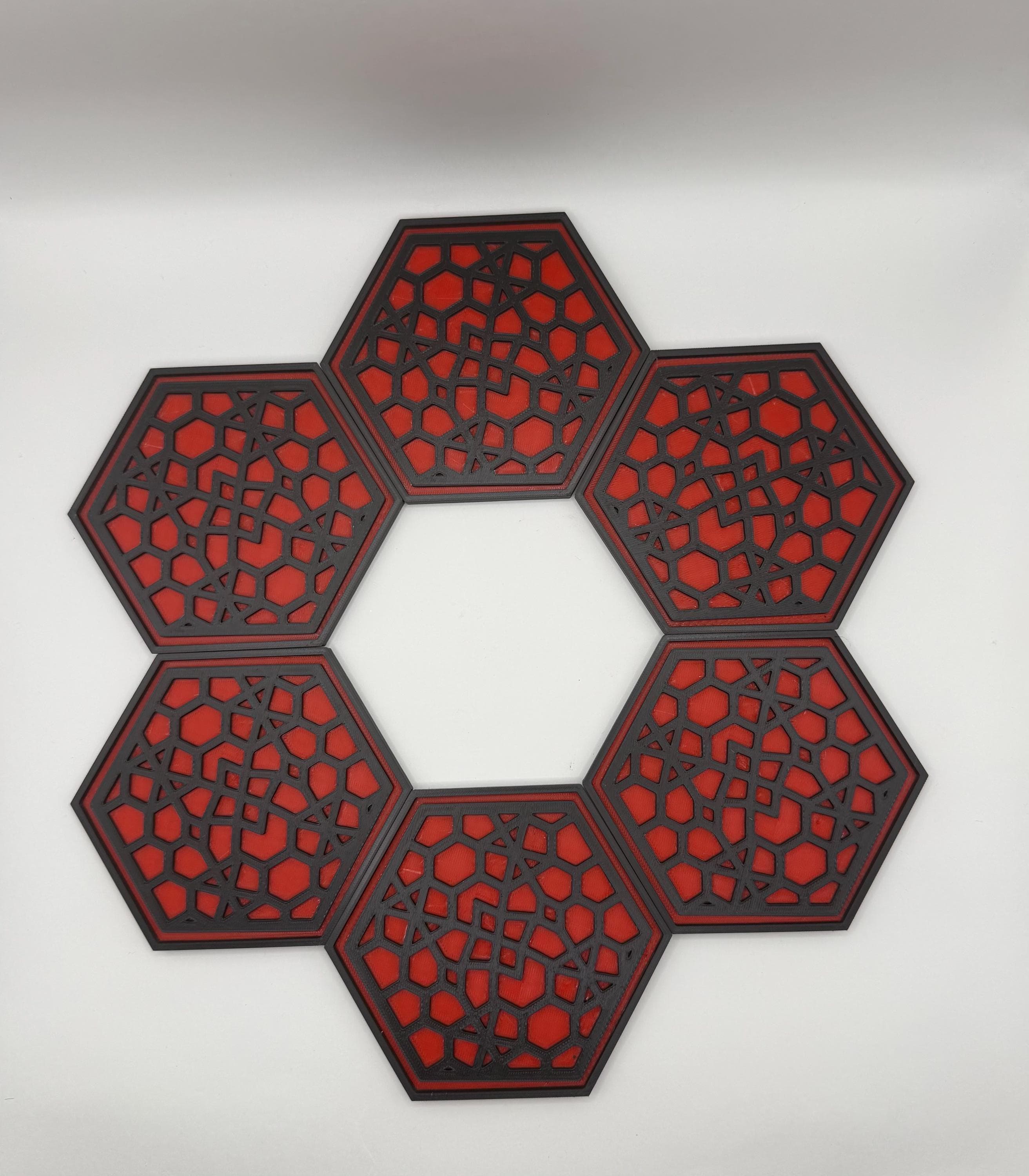 3D Printed Kumiko Coaster Set with Holder | Japanese Geometric Pattern Drink Mats | Hexagon Coasters | Housewarming Gift | Table Decor - image 3
