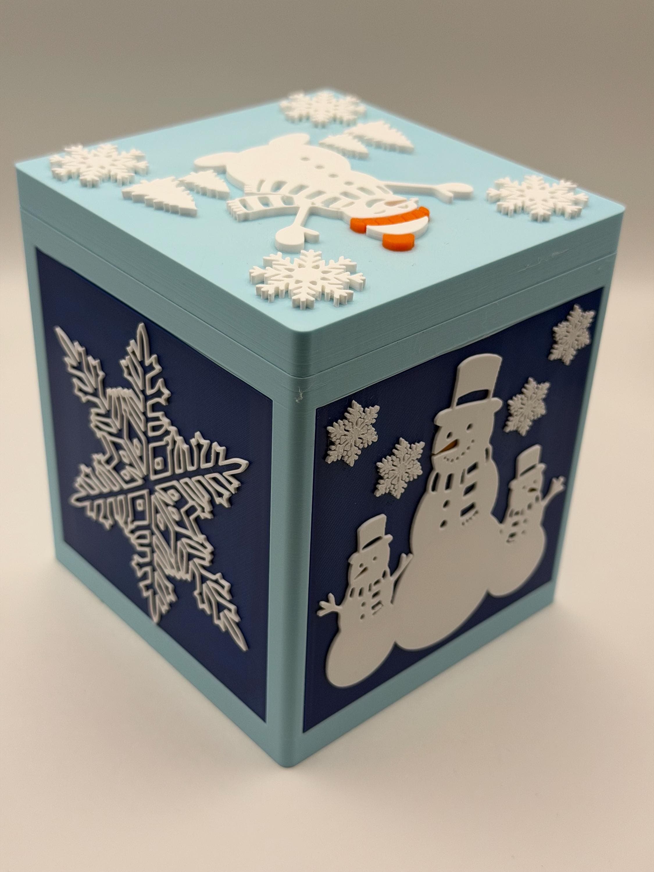 MTG EDH Deck Box | Frost Winter Snowman Theme Deck Box Commander Showcase Display Slot with Toploader | Magnetic Top Gaming Cards Organizer - image 5