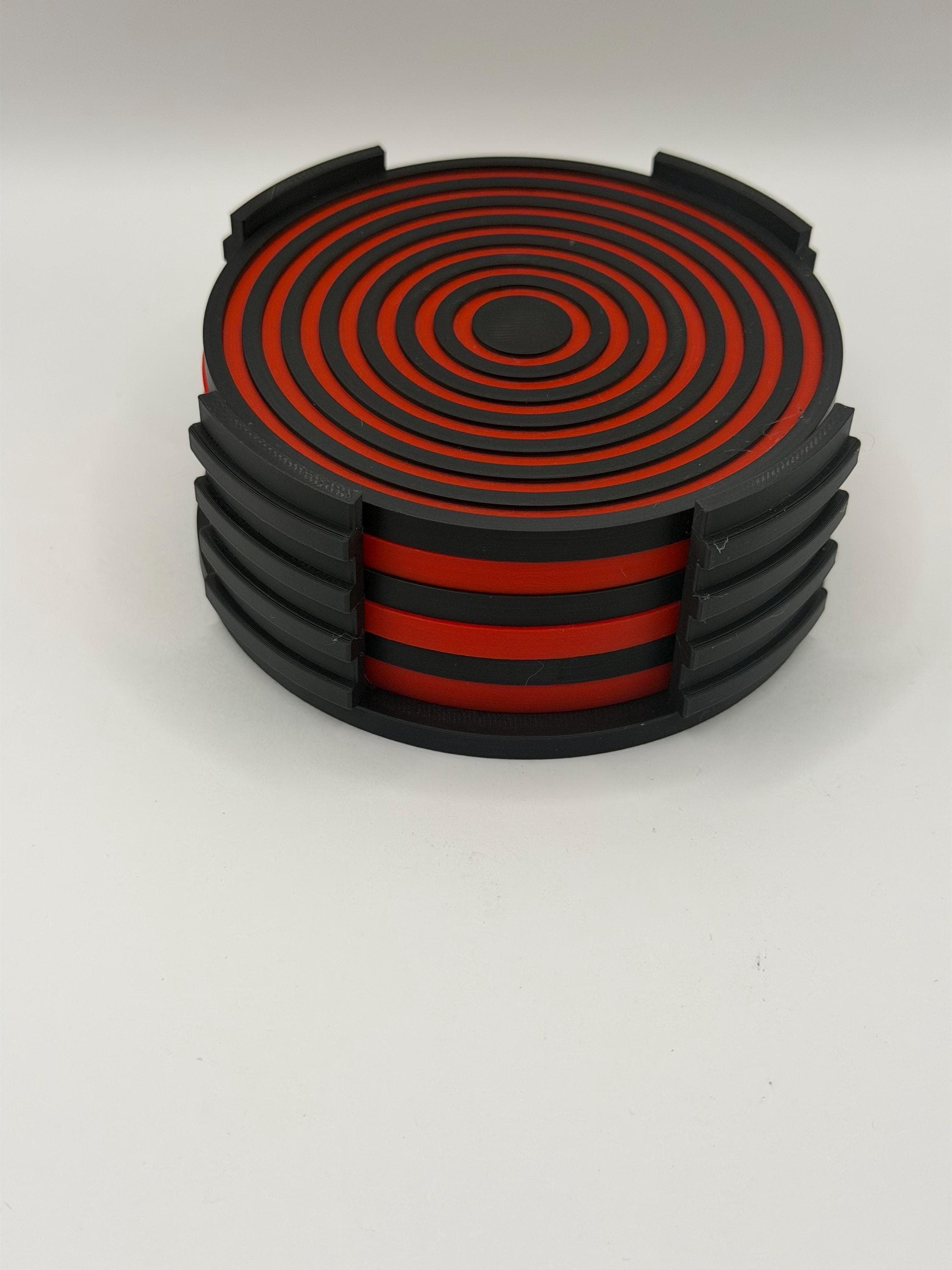 Modern Geometric Coasters 6 pc with Holder | Unique 3D Printed Housewarming Gift | Minimalist Modern Desk Decor | Drinkware Accessory - image 4