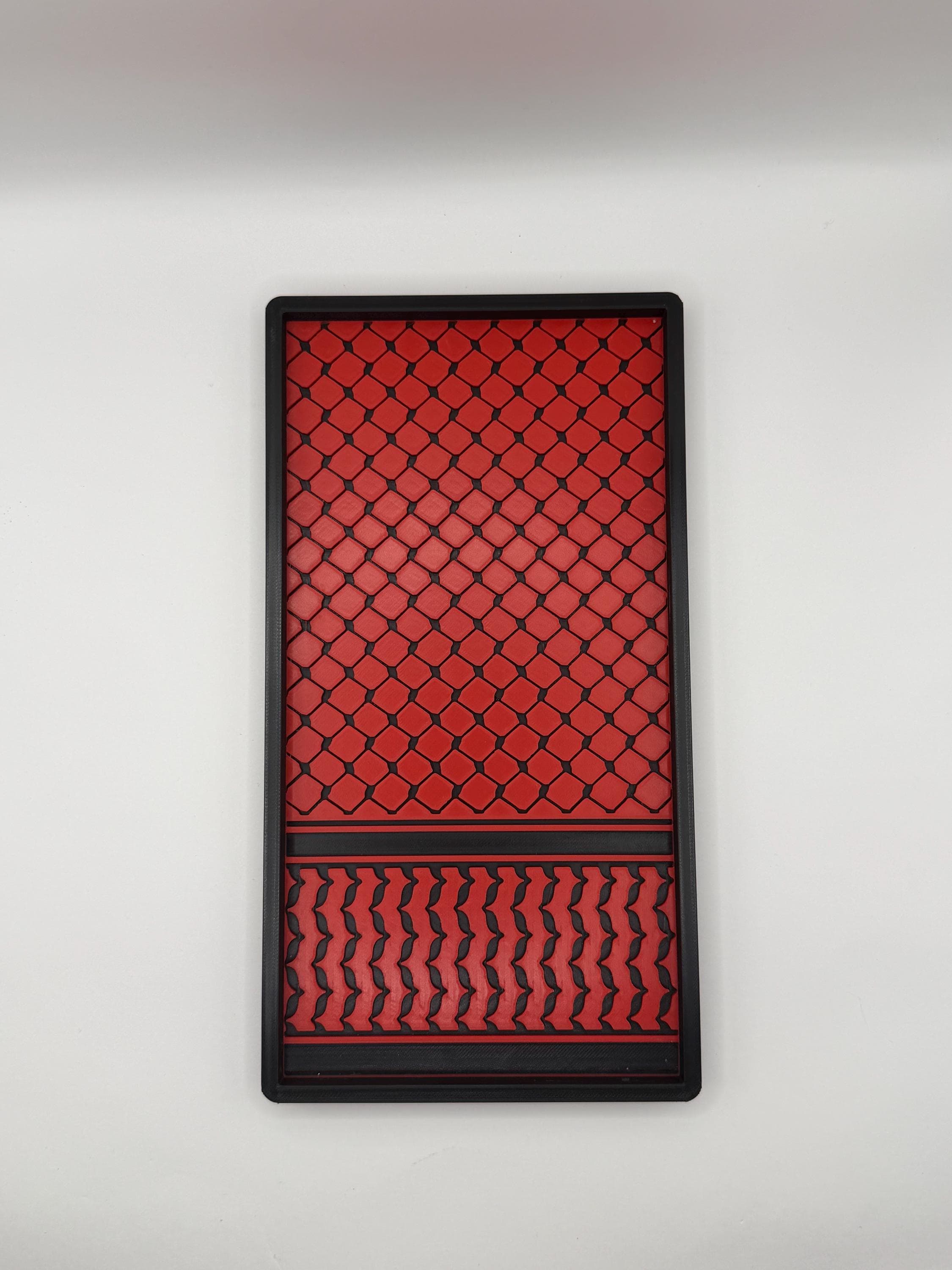 Keffiyeh Pattern EDC Valet Tray - 3D Printed Shemagh Design Catchall - Red and Black Cultural Heritage Desk Organizer - Middle Eastern Decor - image 4