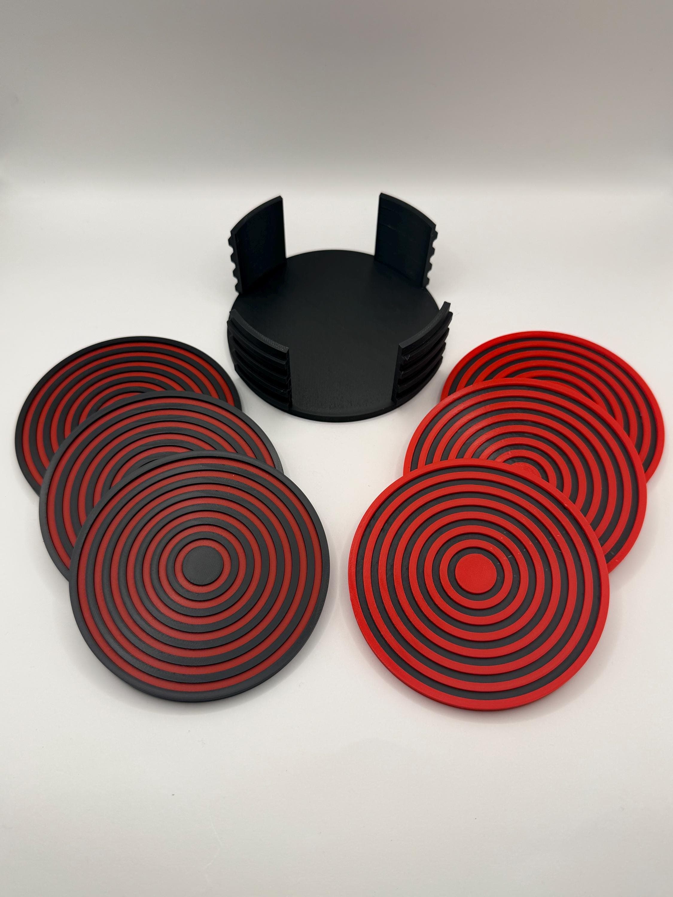 Modern Geometric Coasters 6 pc with Holder | Unique 3D Printed Housewarming Gift | Minimalist Modern Desk Decor | Drinkware Accessory - image 3
