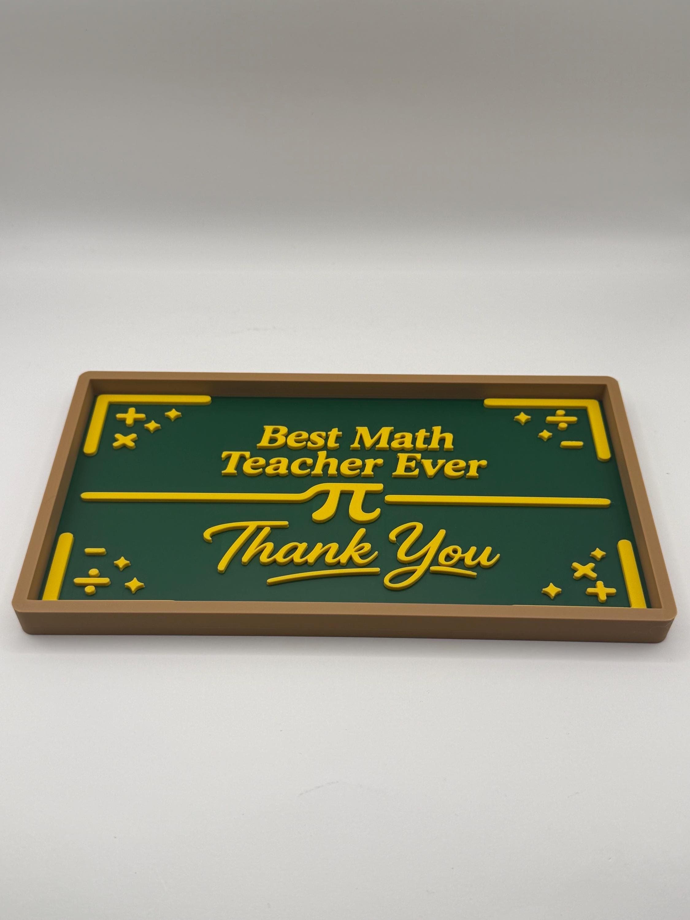 Best Math Teacher Thank You Desk Tray Gift - 3D Printed Organizer - Pi Symbol Decor - Classroom Desk Caddy - Staff Appreciation Present - image 3