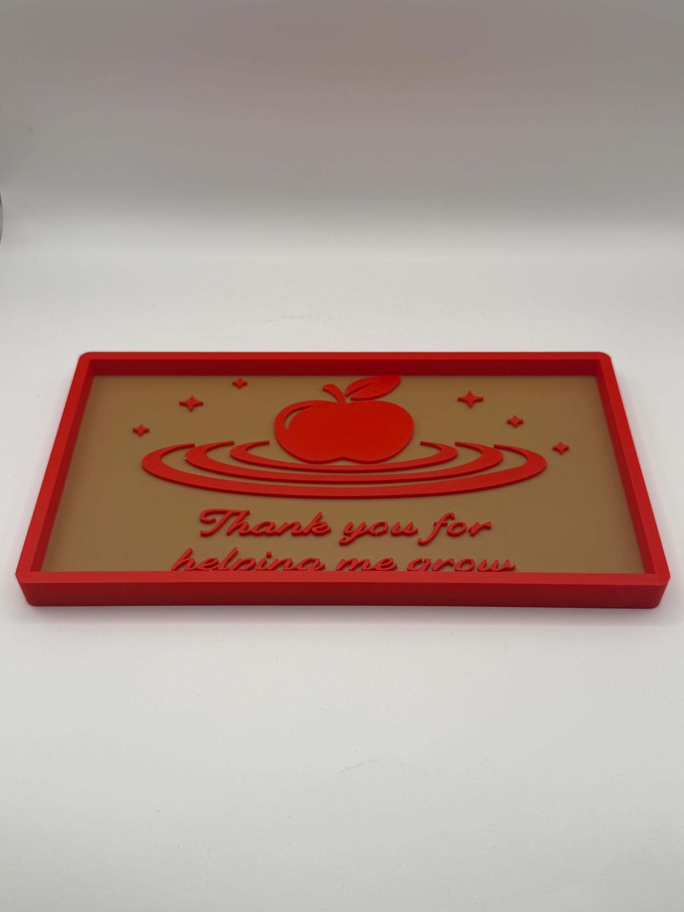 Thank You Teacher Desk Catchall Tray - Teacher Appreciation Day - 3D Printed Organizer for Keys Pens - Apple Accent Gift - image 3