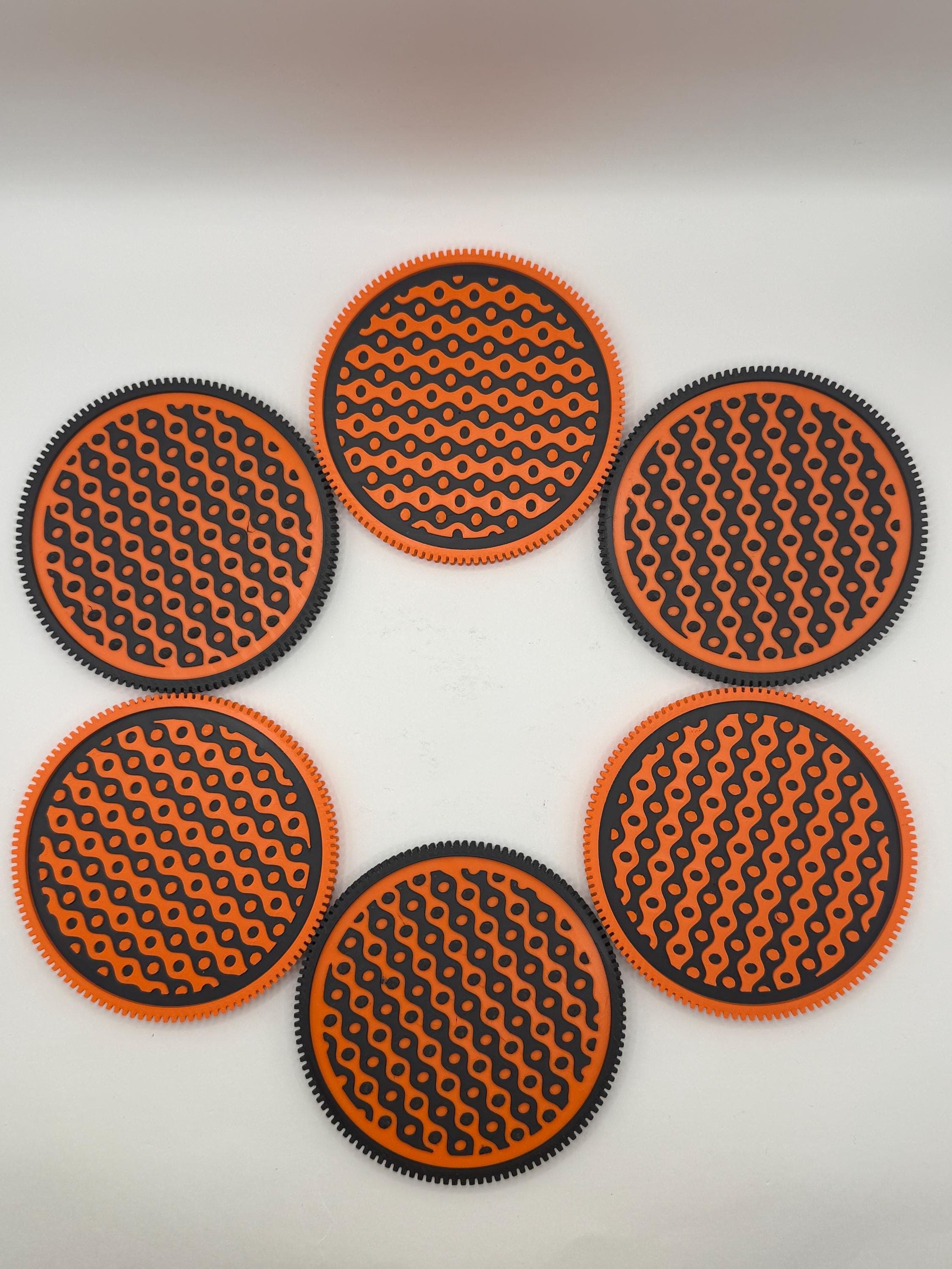 Modern Interlocking Wave Drink Coasters Set of 6 with Holder - Geometric Tabletop Decor - Housewarming Gift - Waveform Series - image 3