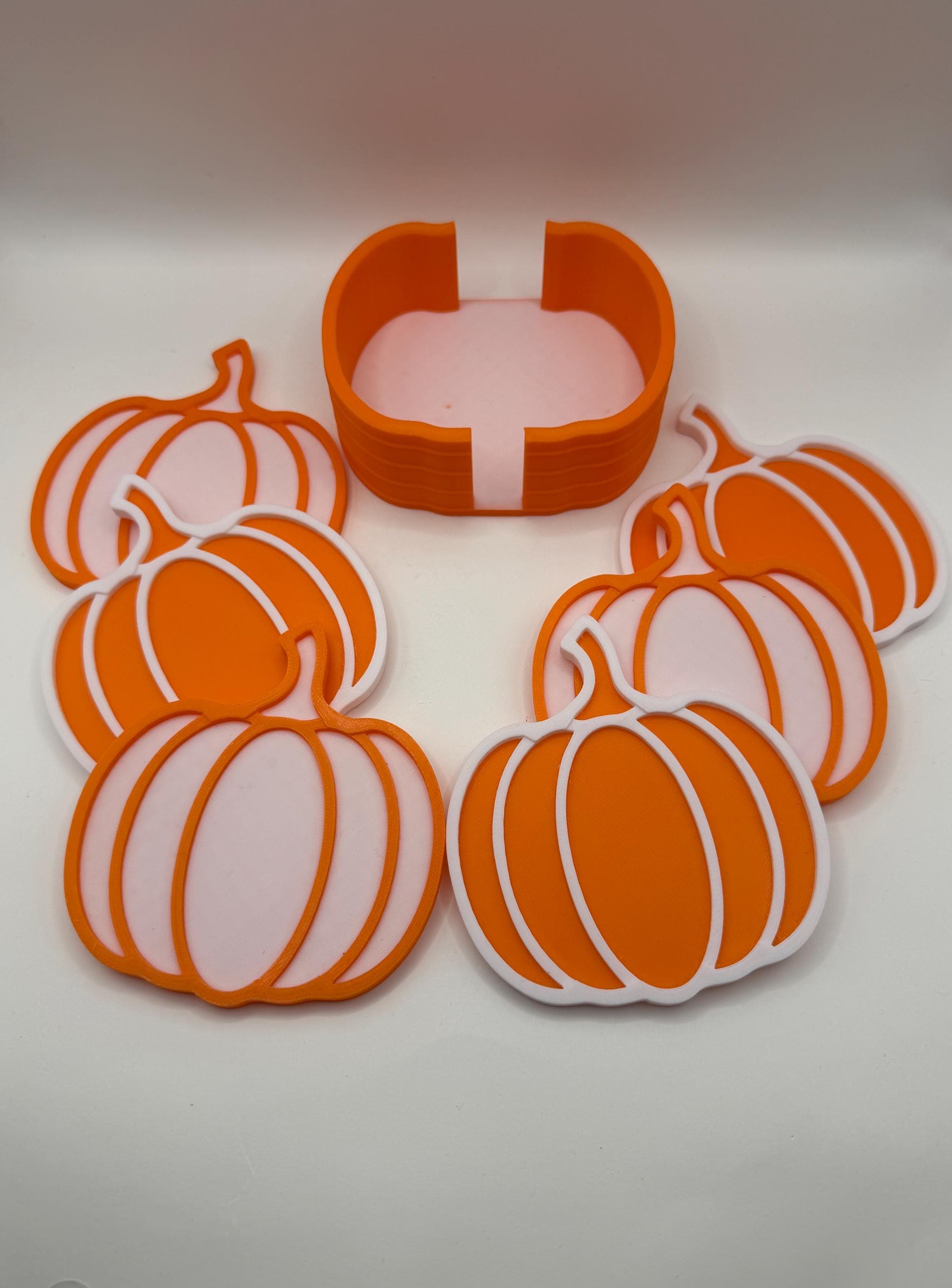 Pumpkin Coaster Set (6 pcs) - 3D Printed Fall Decor, Autumn Drinkware, Cute Thanksgiving Hostess Gift - image 5