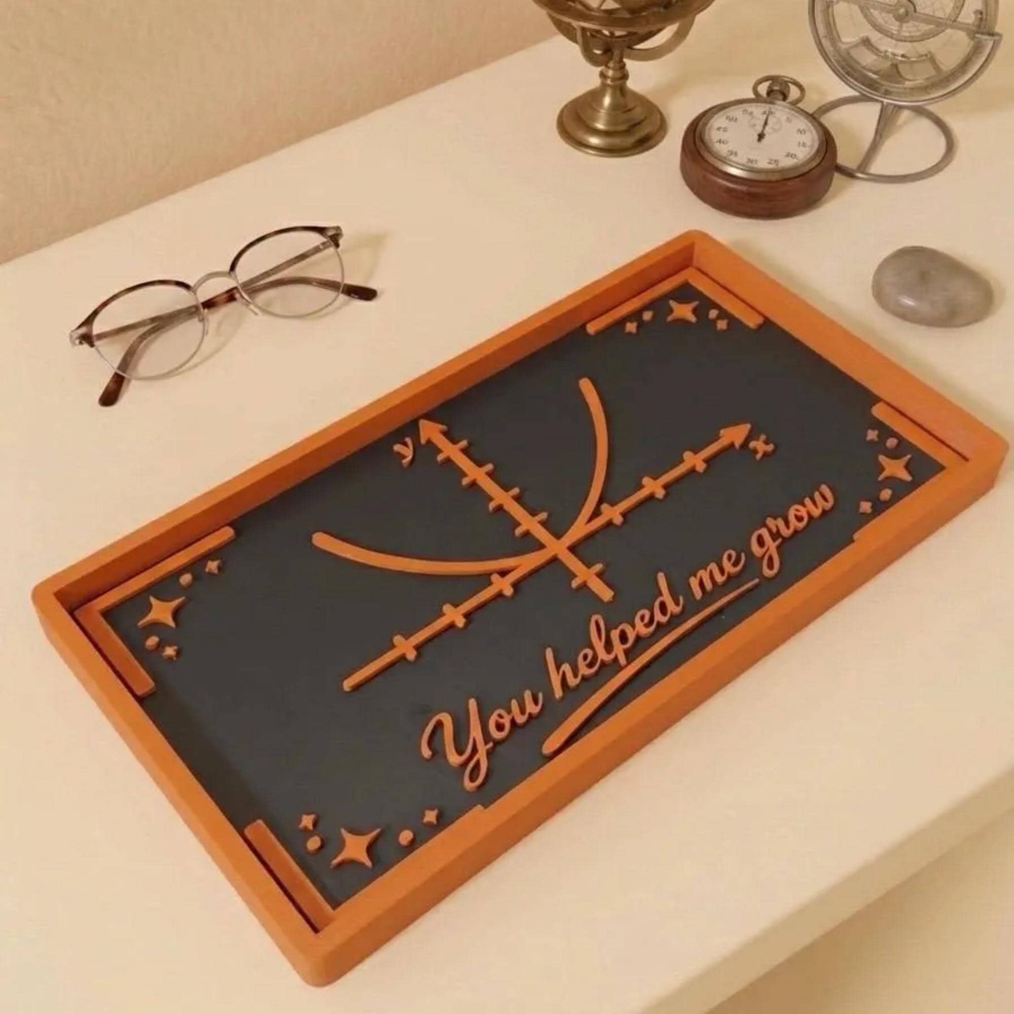 Math Teachers Desk Organizer Gift - 3D Printed Tray - Classroom Decor - STEM Teacher Gift - Graph Design