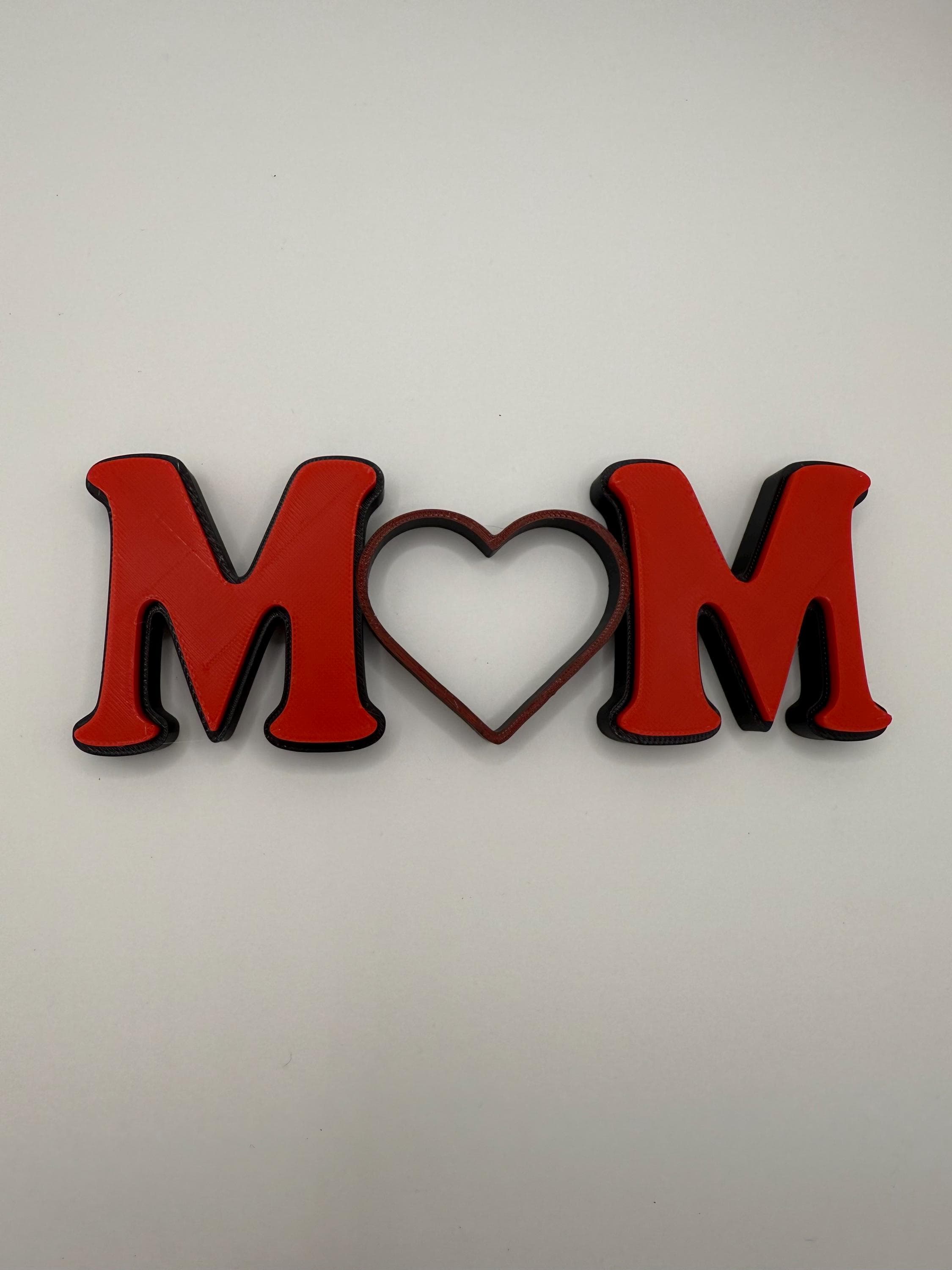 MOM Heart Sign, Cute Mother's Day Gift, Unique Mom Desk Decor, Gift for Her - image 3